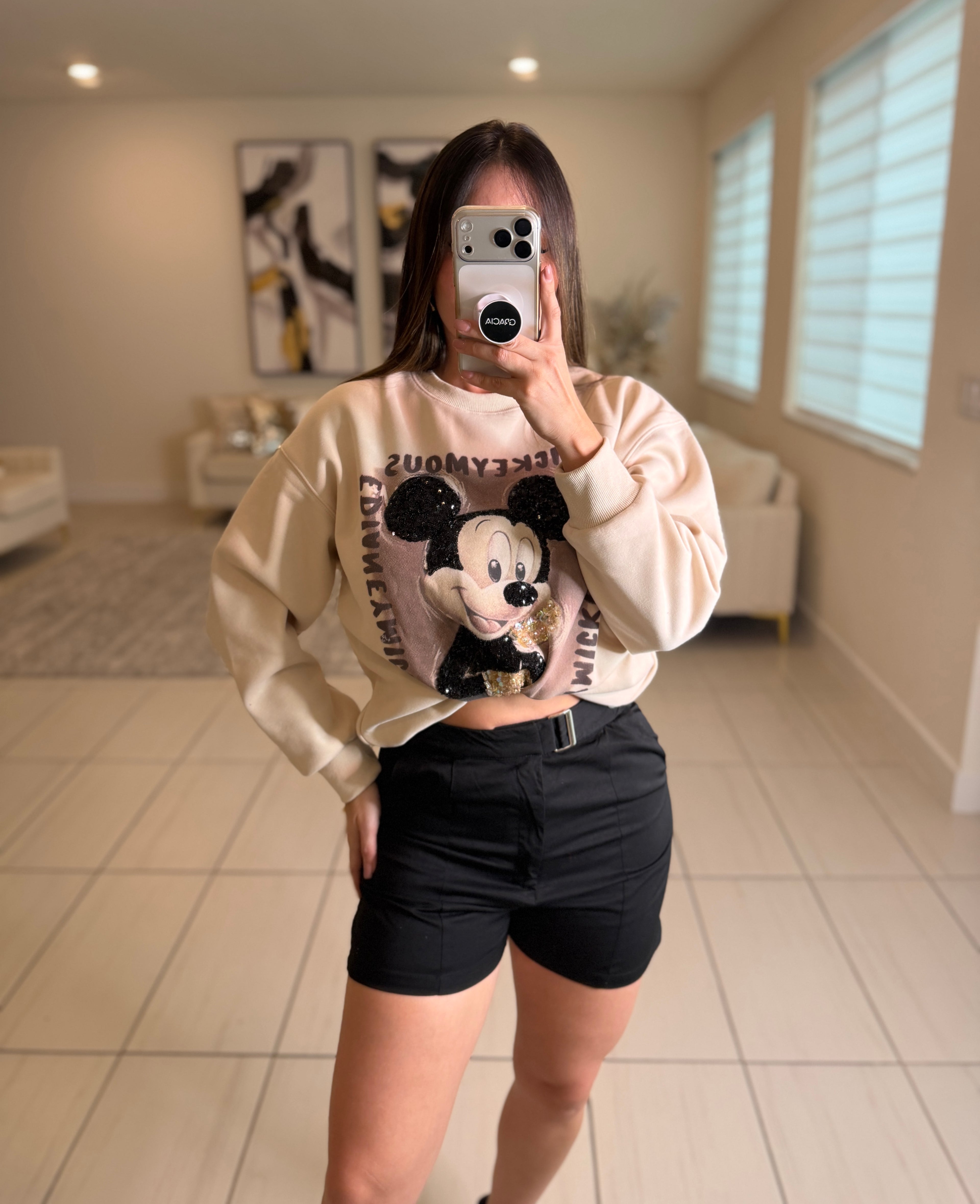 Power Poise Belted Black Short