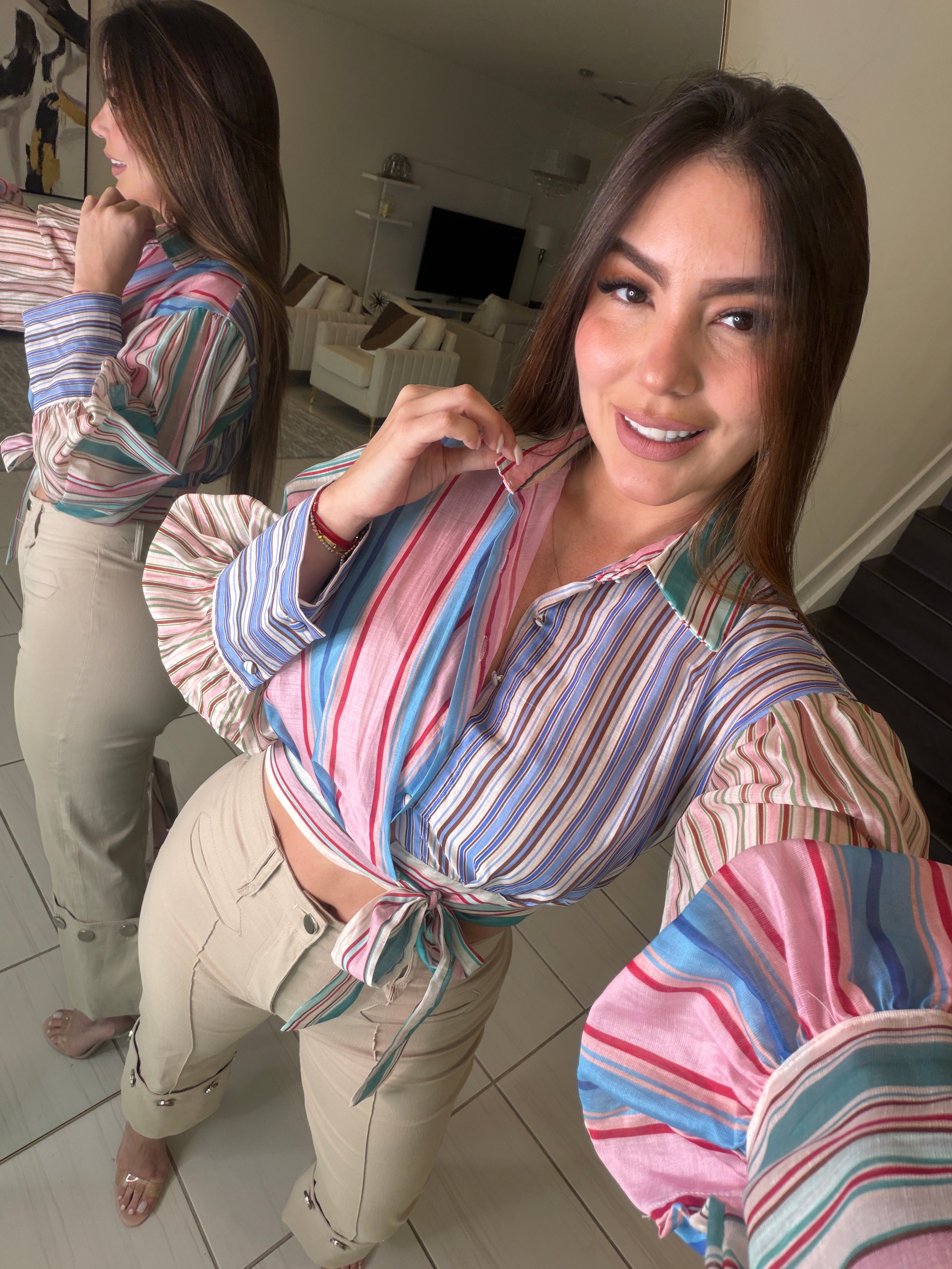 Rebellion Striped Colorful Top
