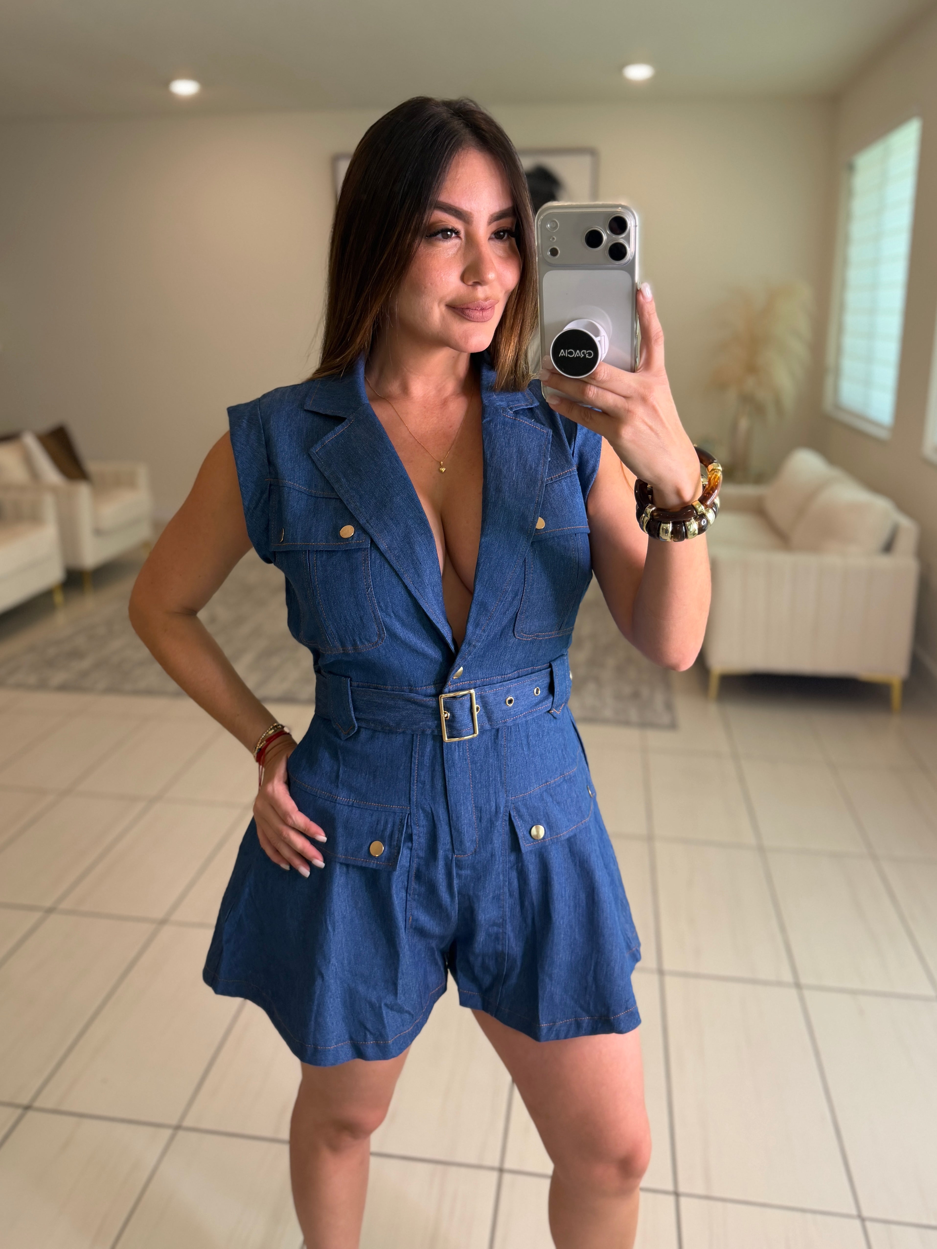 Soft Temptation Denim Romper