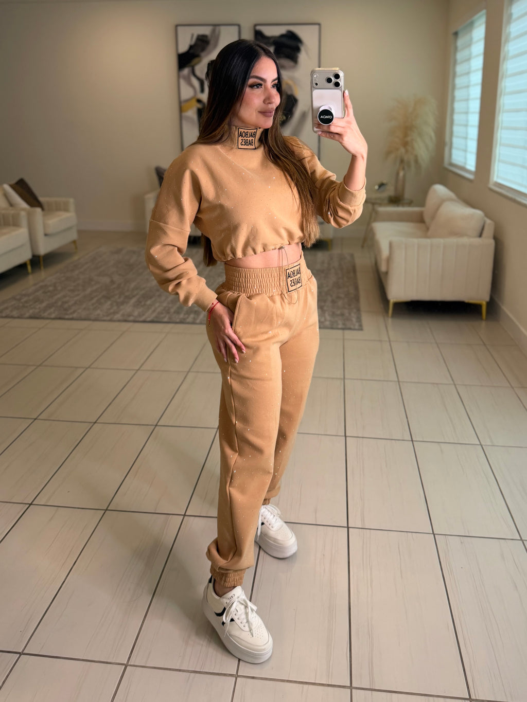 Midnight Rhinestone Mocha Set