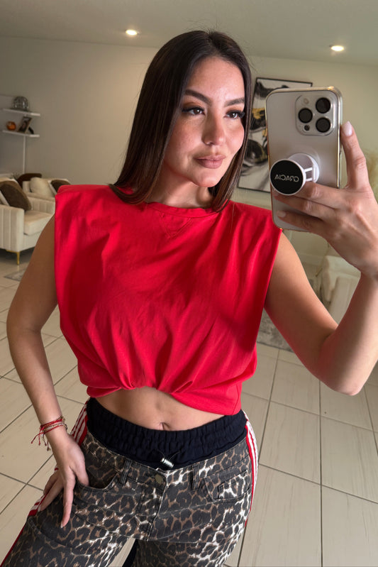 Amazing Shoulder Pads Red Top