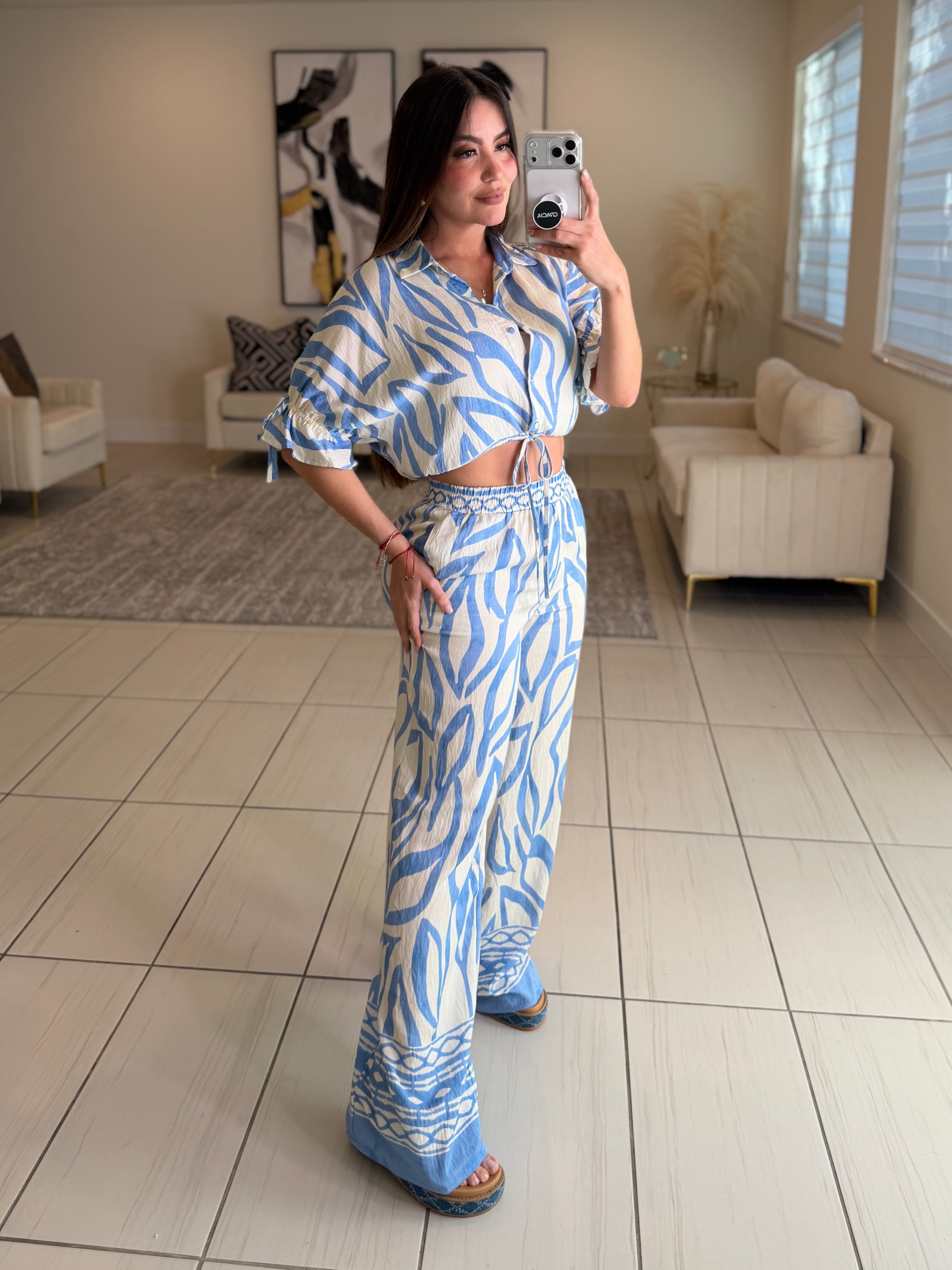 Modern Motion Blue Pant Set