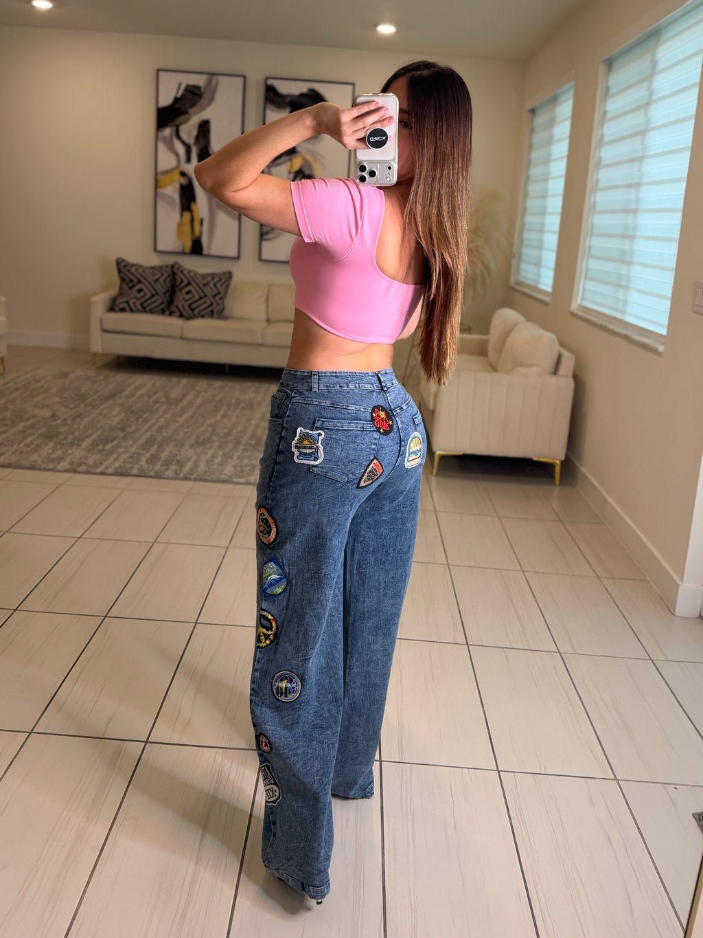 Stunning Patches Denim Pants