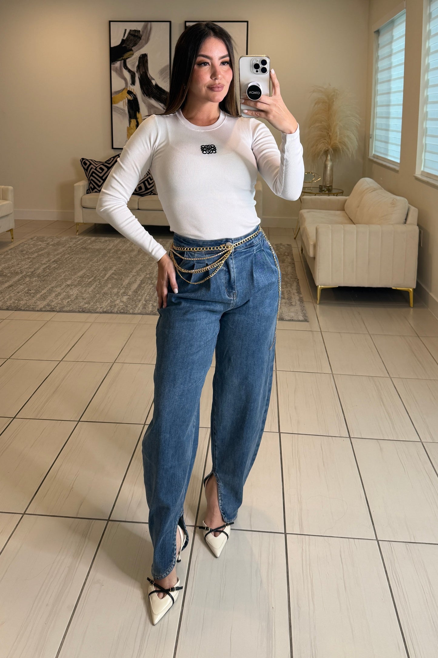 Enigma Nights Barrel Denim Pants