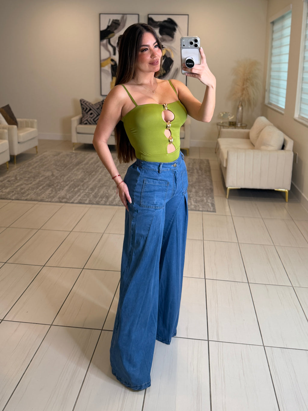 Sculpted Ease Green Bodysuit