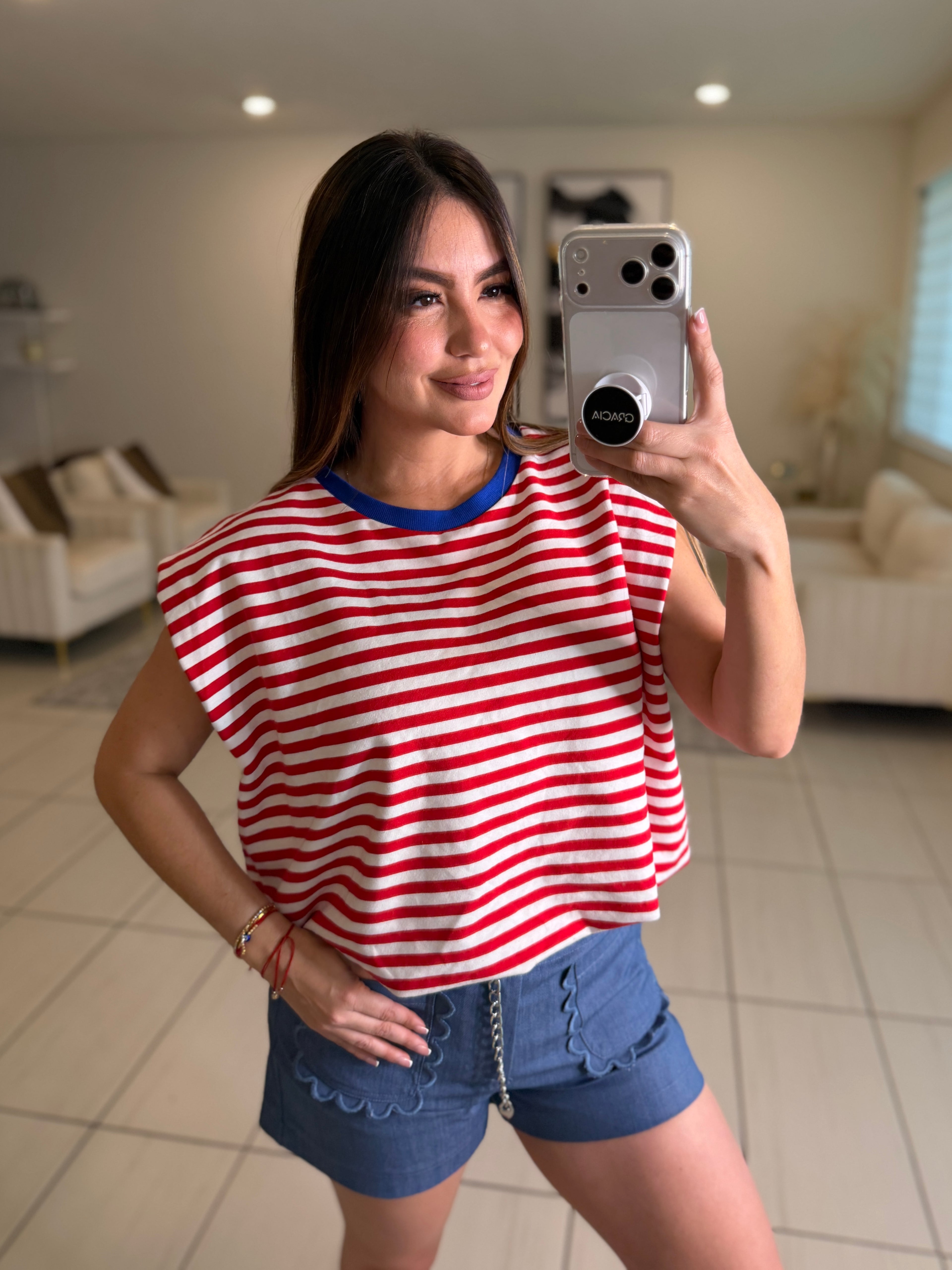 Sweet Stripes Red Top
