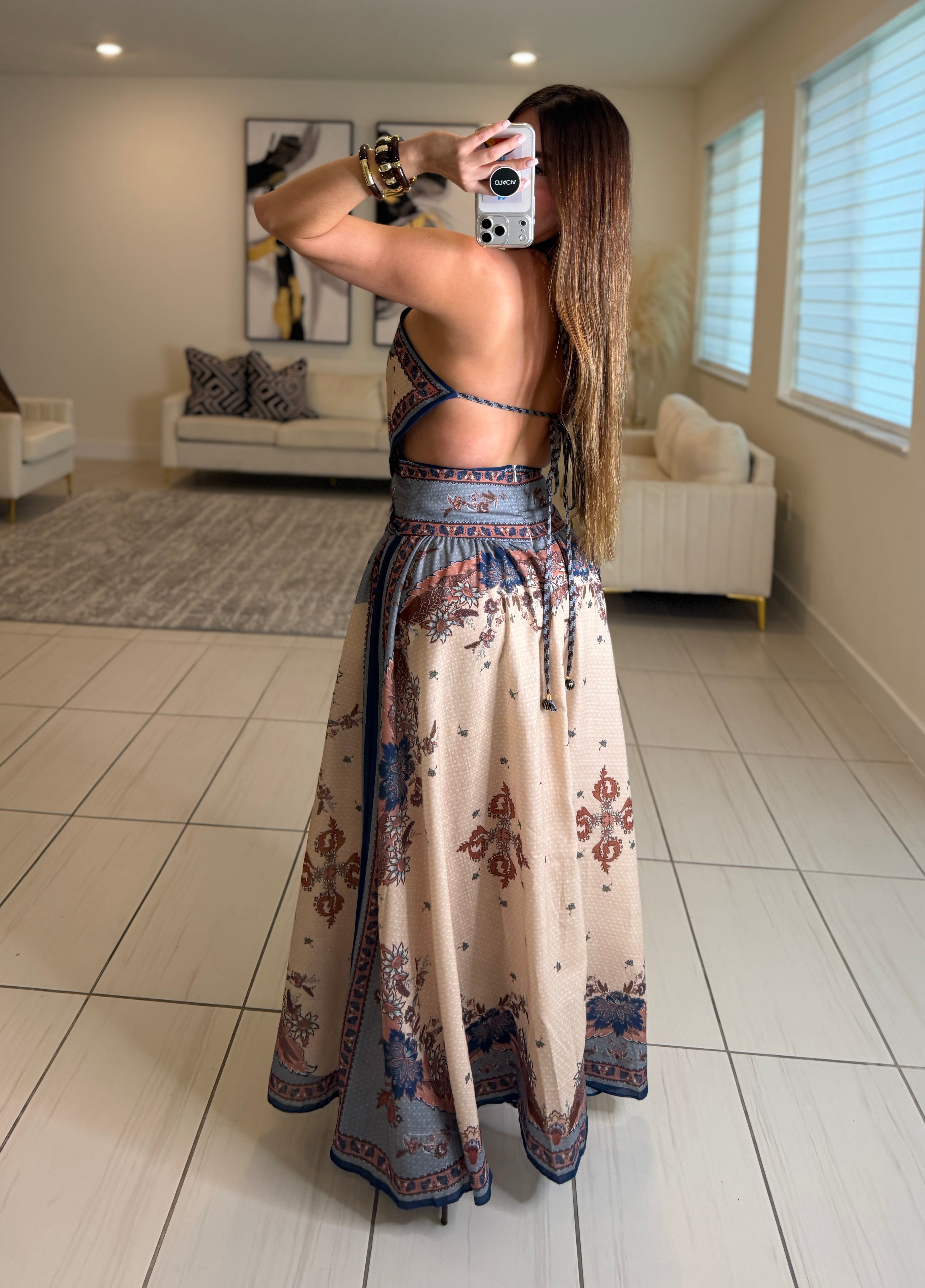Ascension Plunge Halter Dress