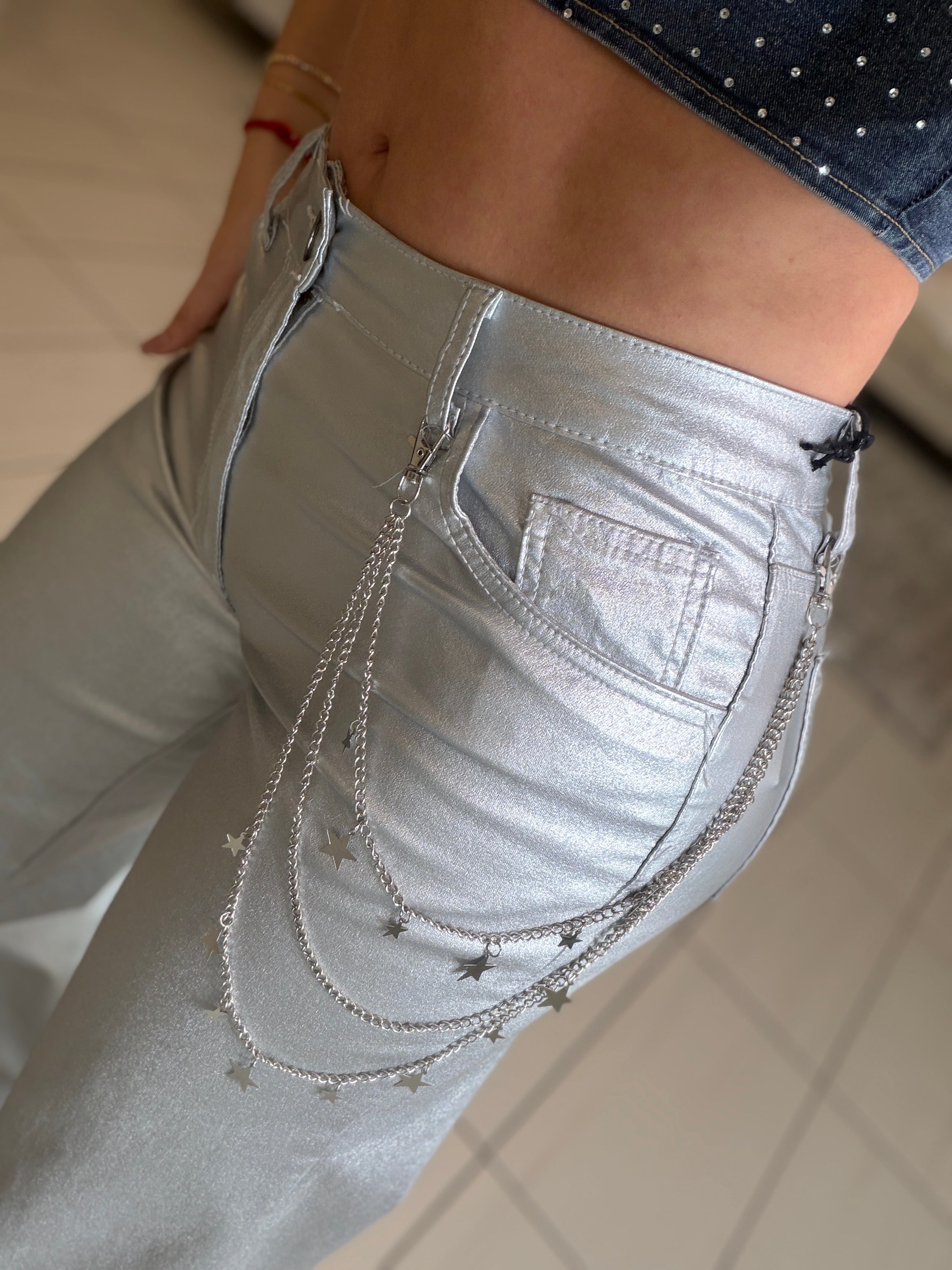 Stars Silver Chain Belt