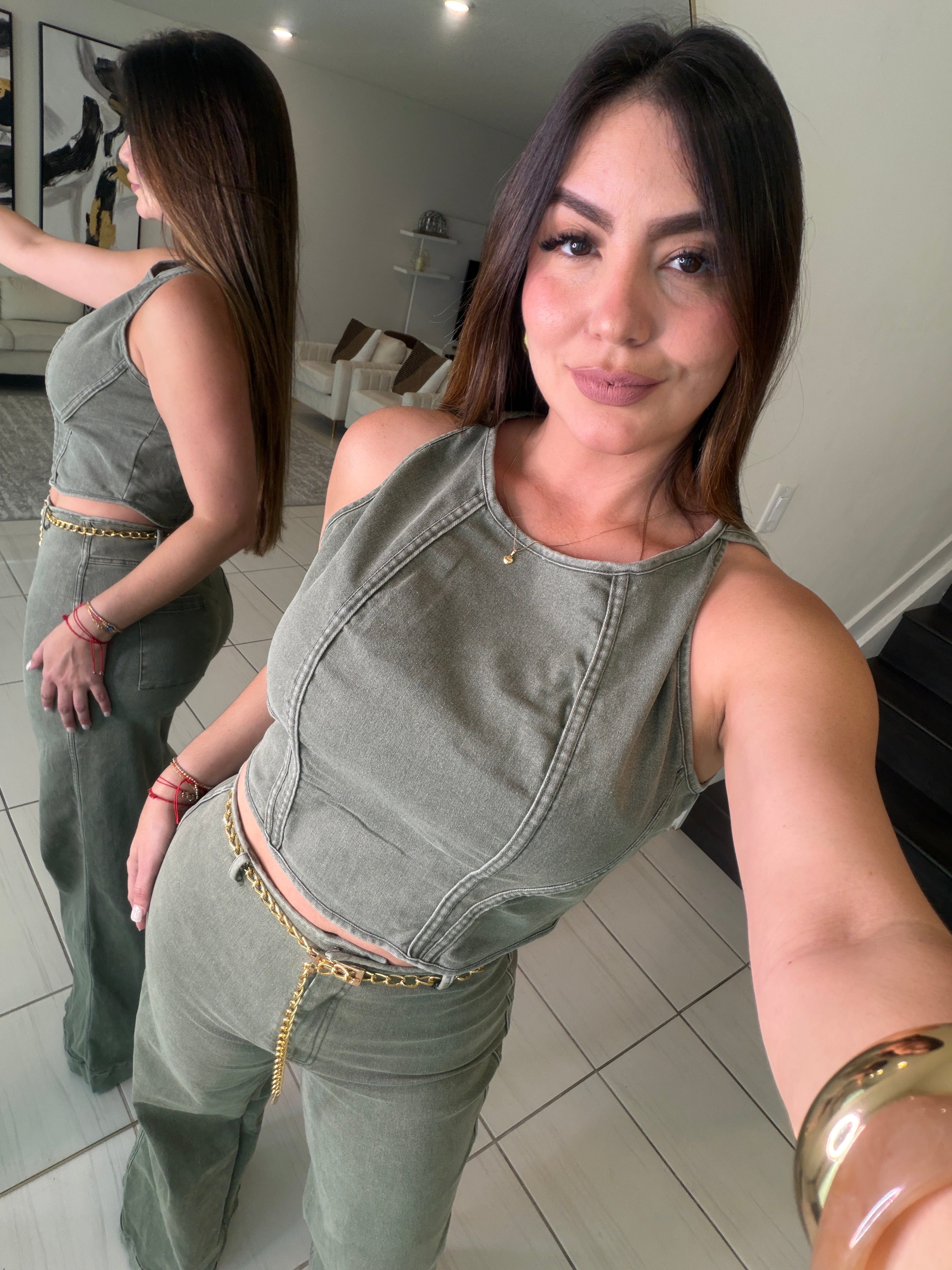 Rebel Utility Green Pant Set