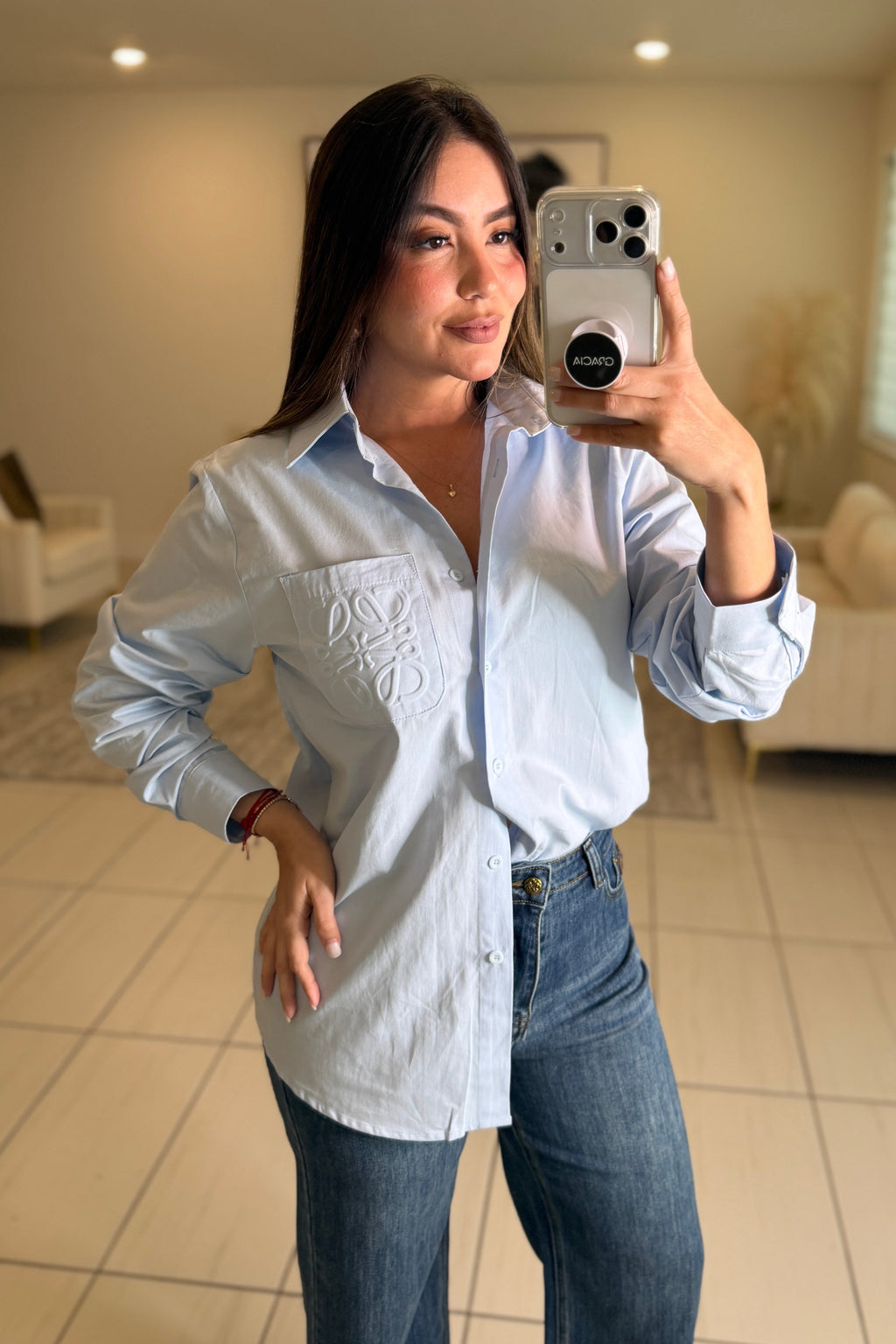 Iconic Light Blue Shirt Top