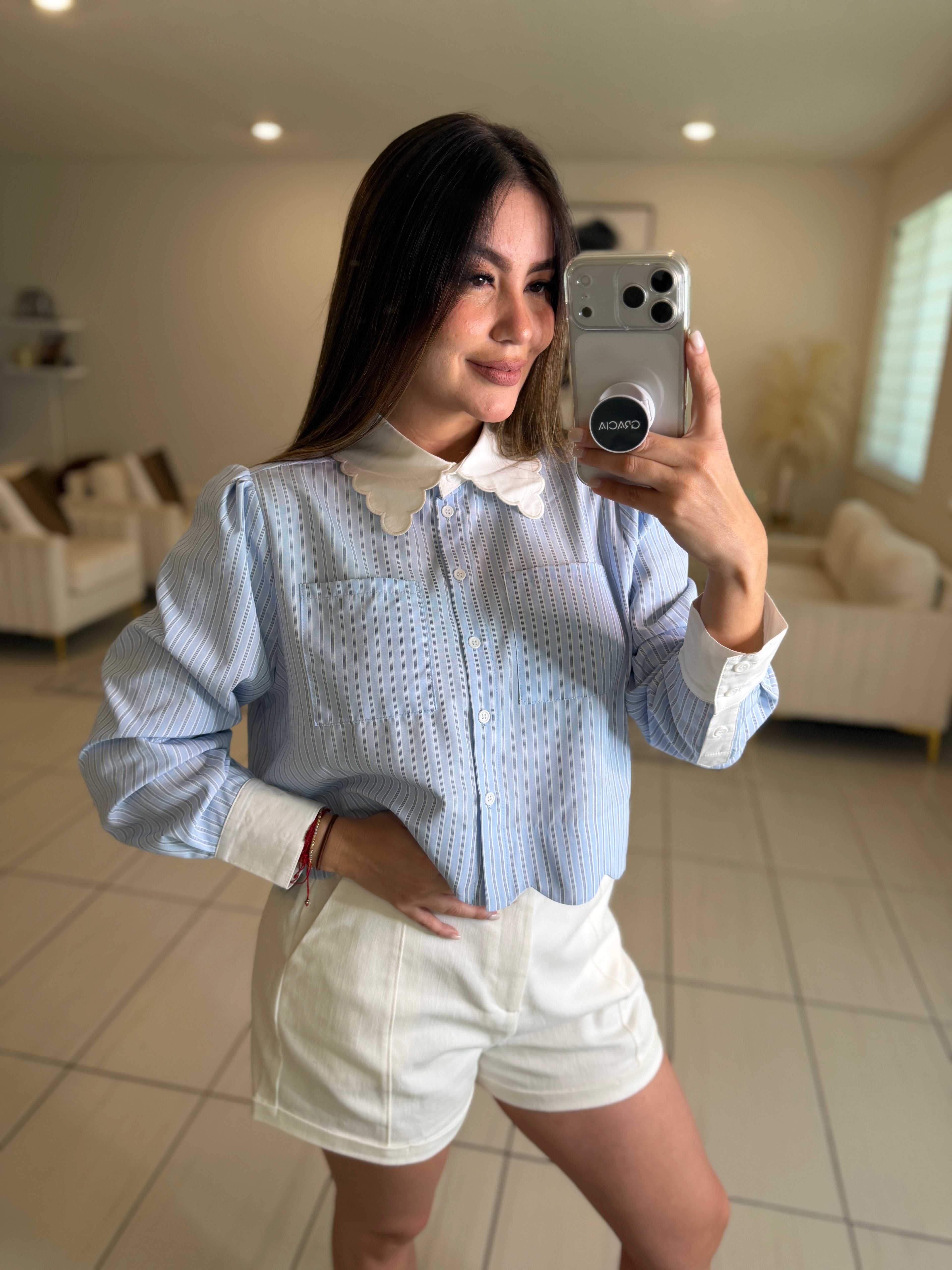 Angelic Stripes Blue Shirt