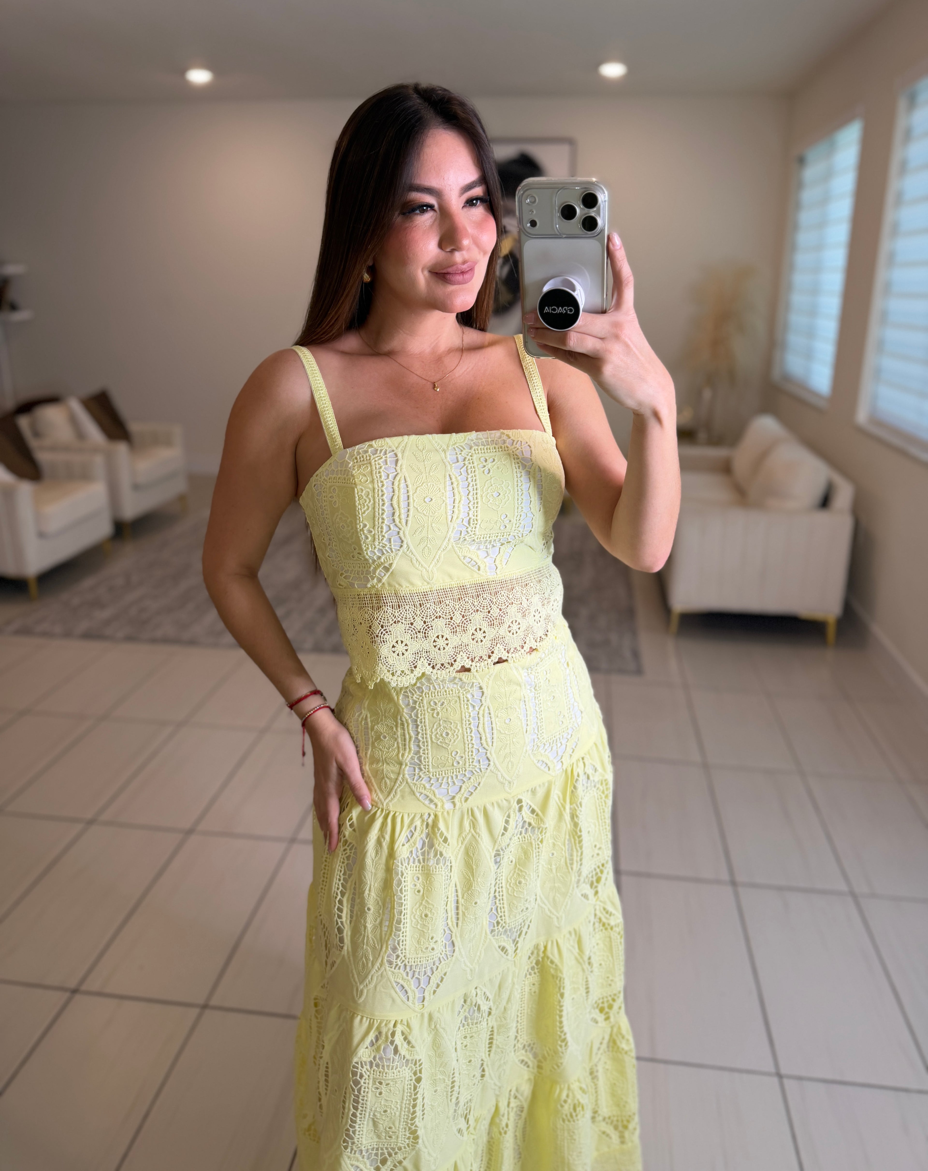 Living A Fairytale Yellow Skirt Set