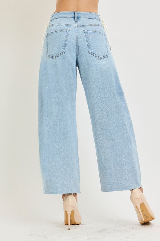 Slouchy Crop Barrel Denim Pants