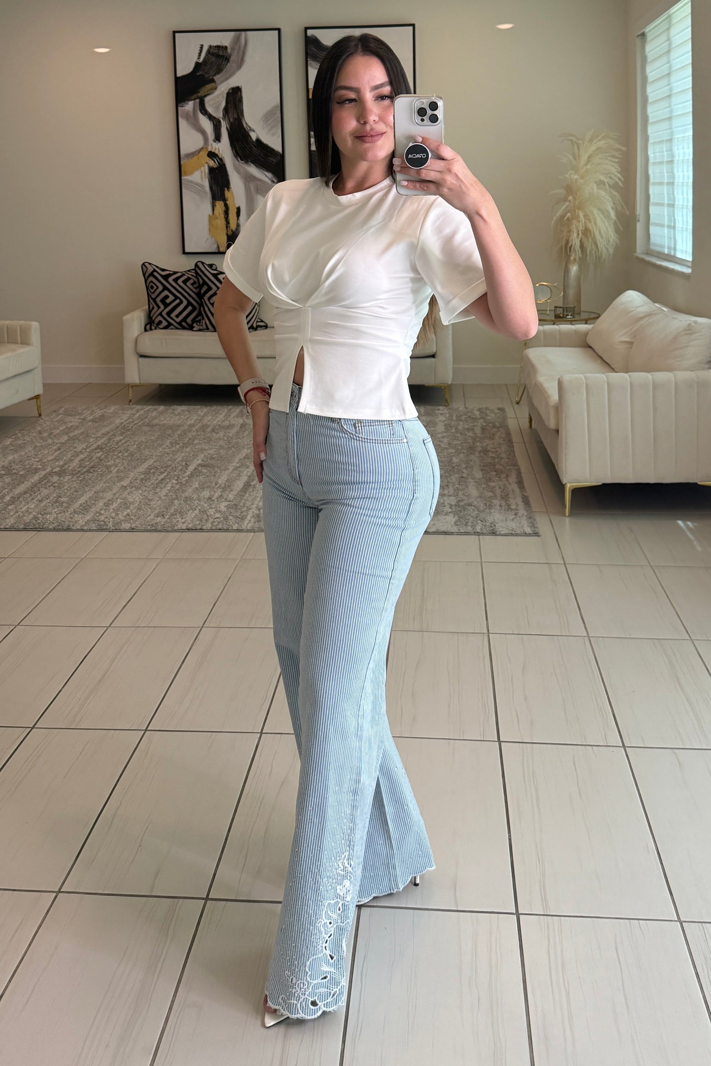 Splash Stripes Blue Pants