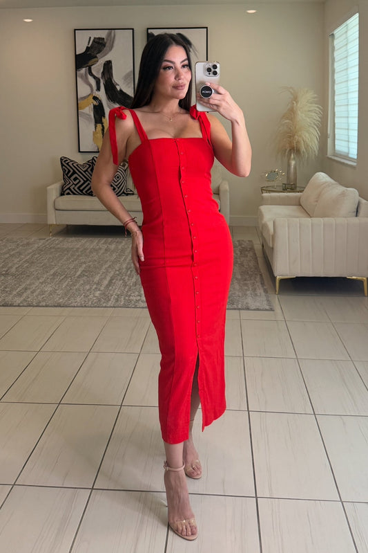 Muse Red Midi Dress