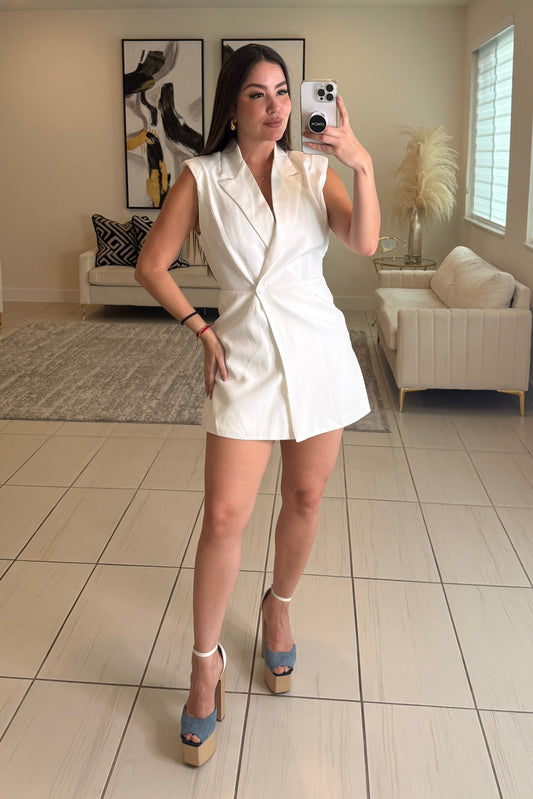 Bossed Up White Romper