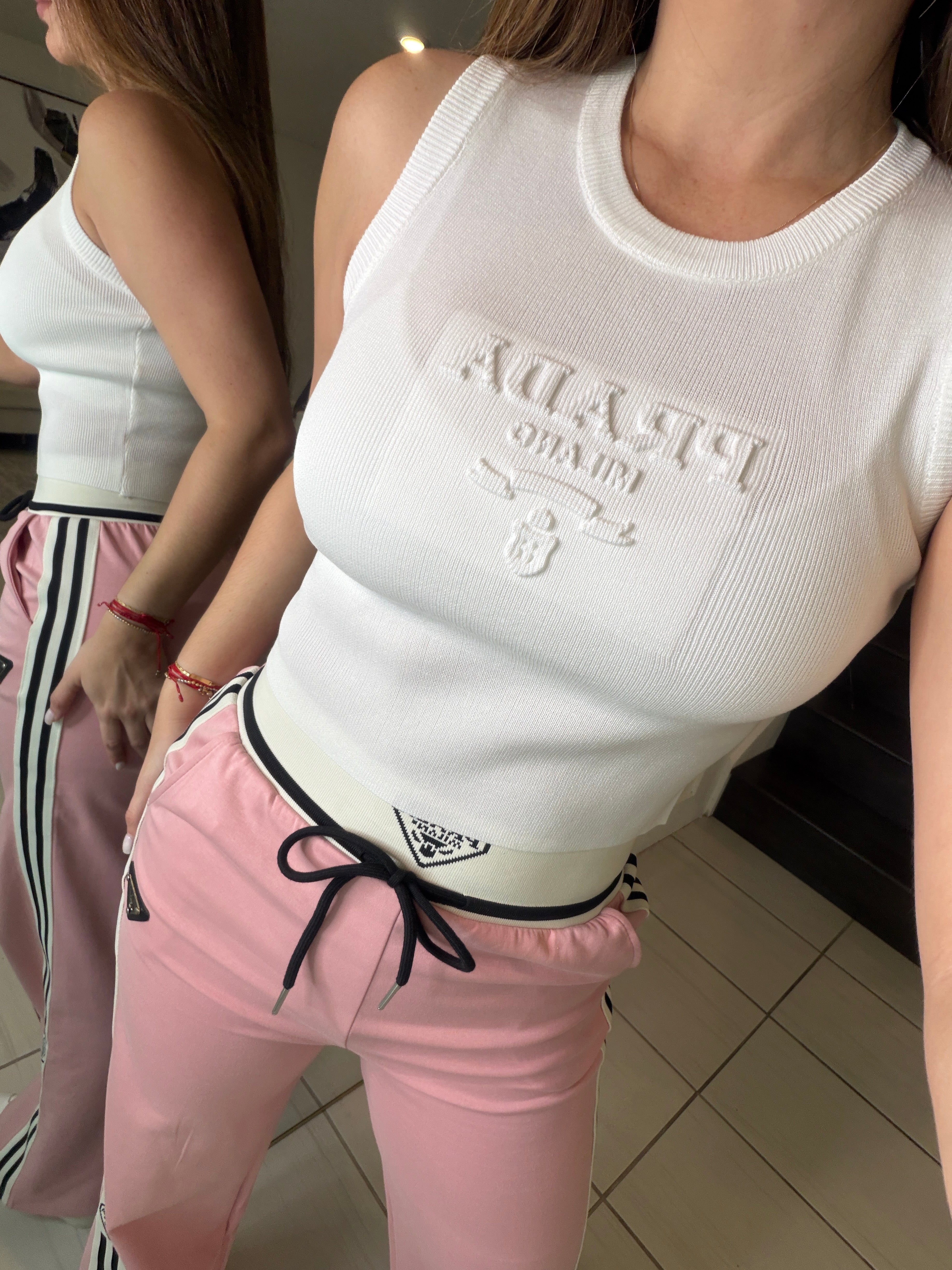 Iconic Knit White Tank Top