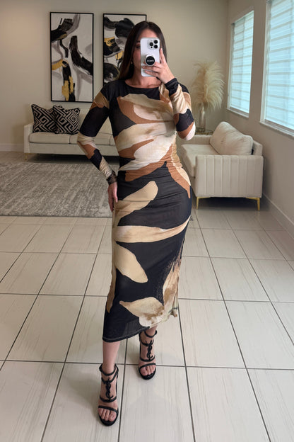 Radiant Garden Flora Beige Maxi Dress