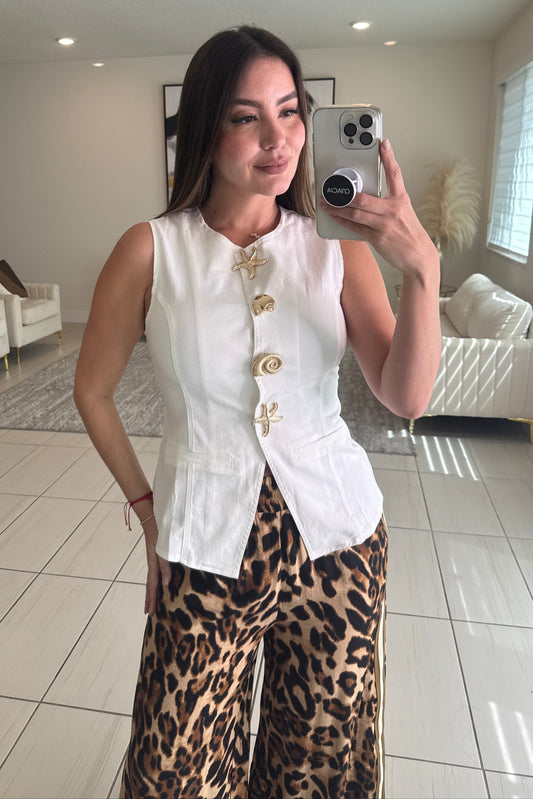 Sea Muse White Vest Top