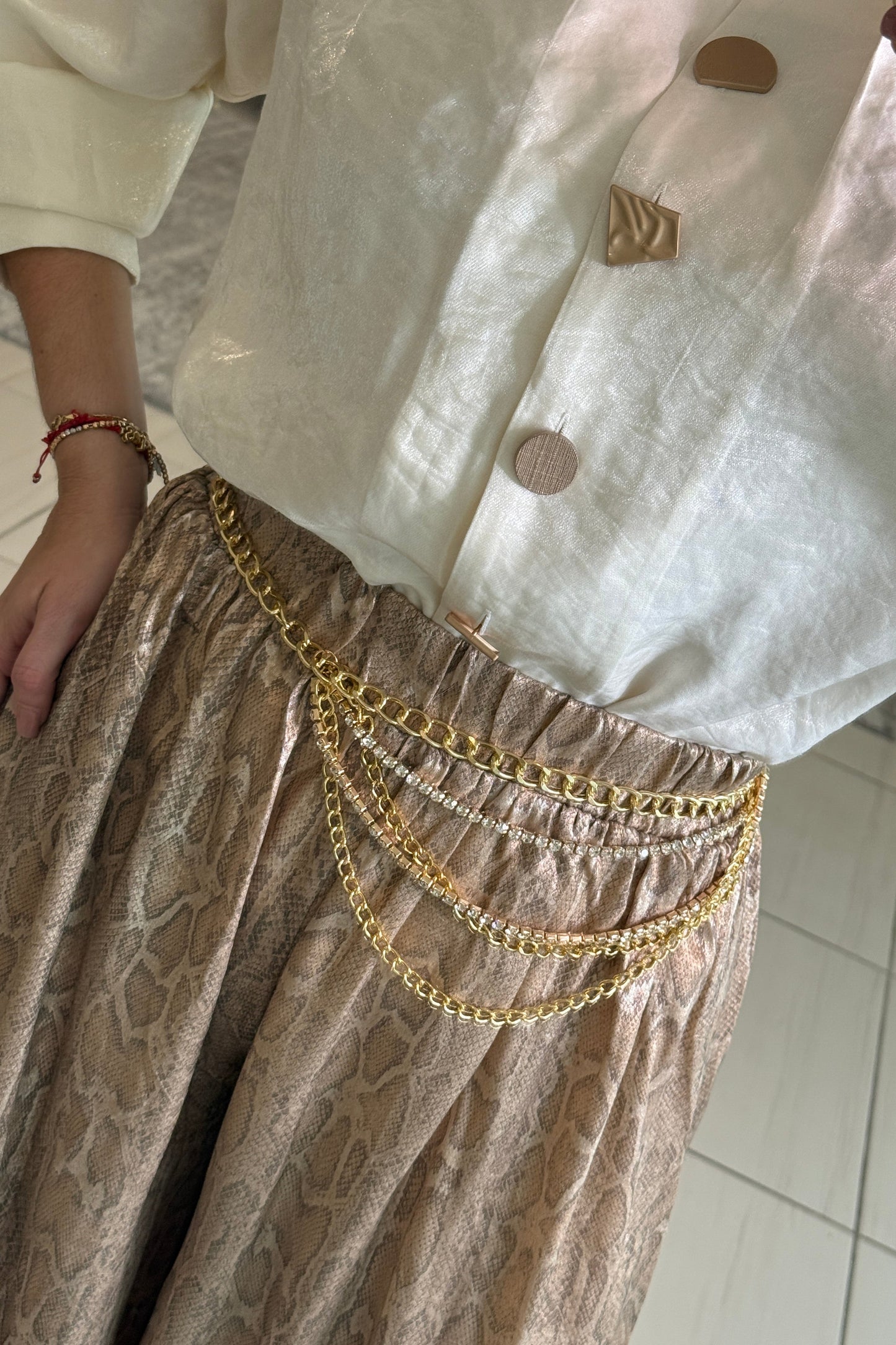 Savage Touch Beige Palazzo Pants