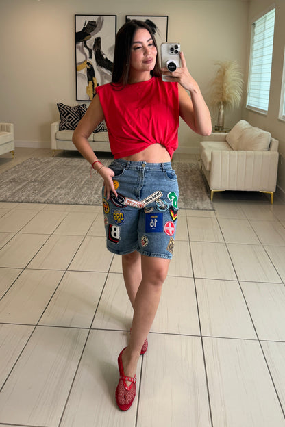 Amazing Shoulder Pads Red Top