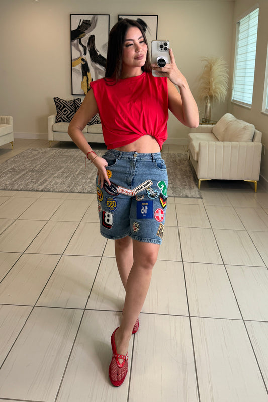 Amazing Shoulder Pads Red Top