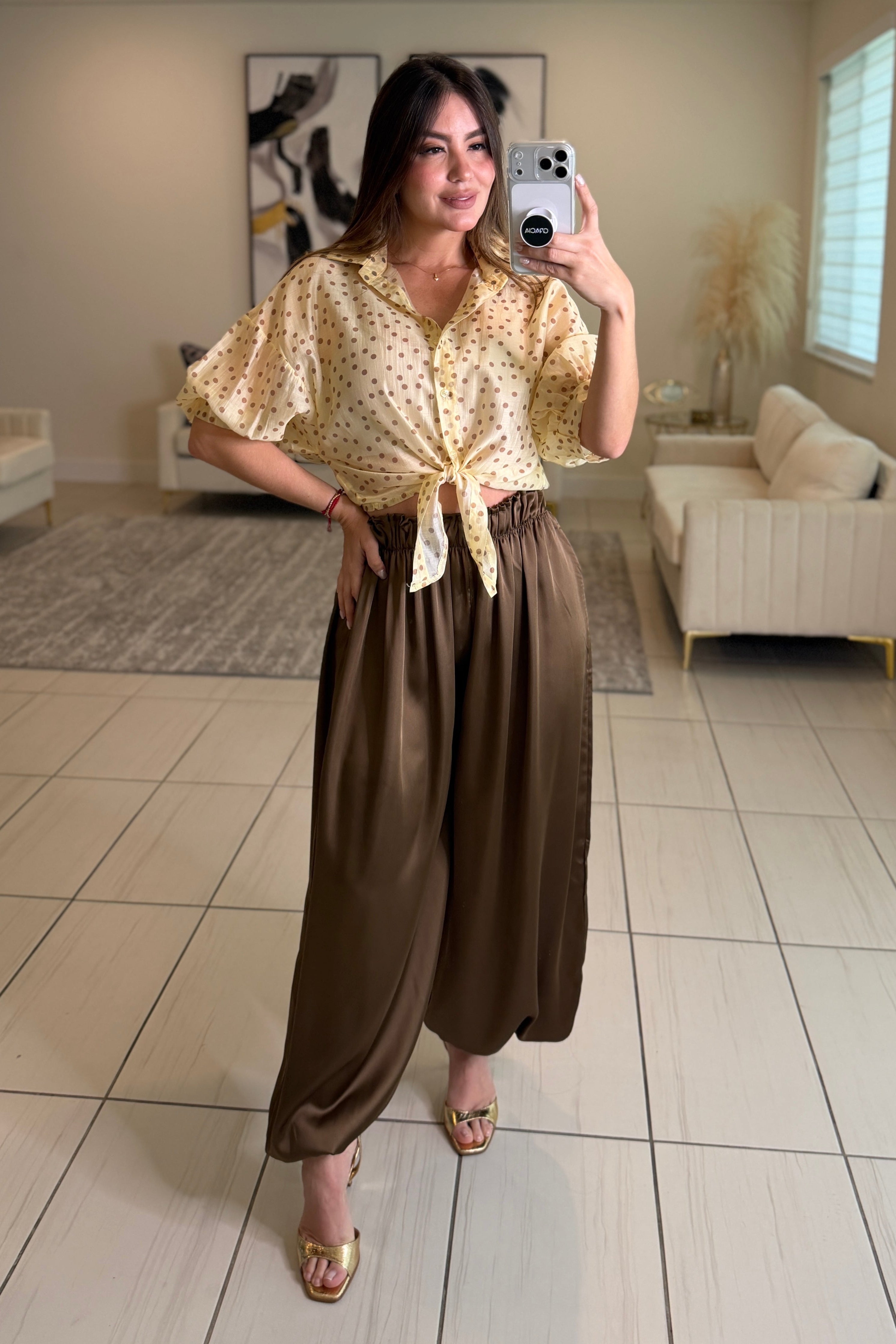 Fabulosity Brown Balloon Pants