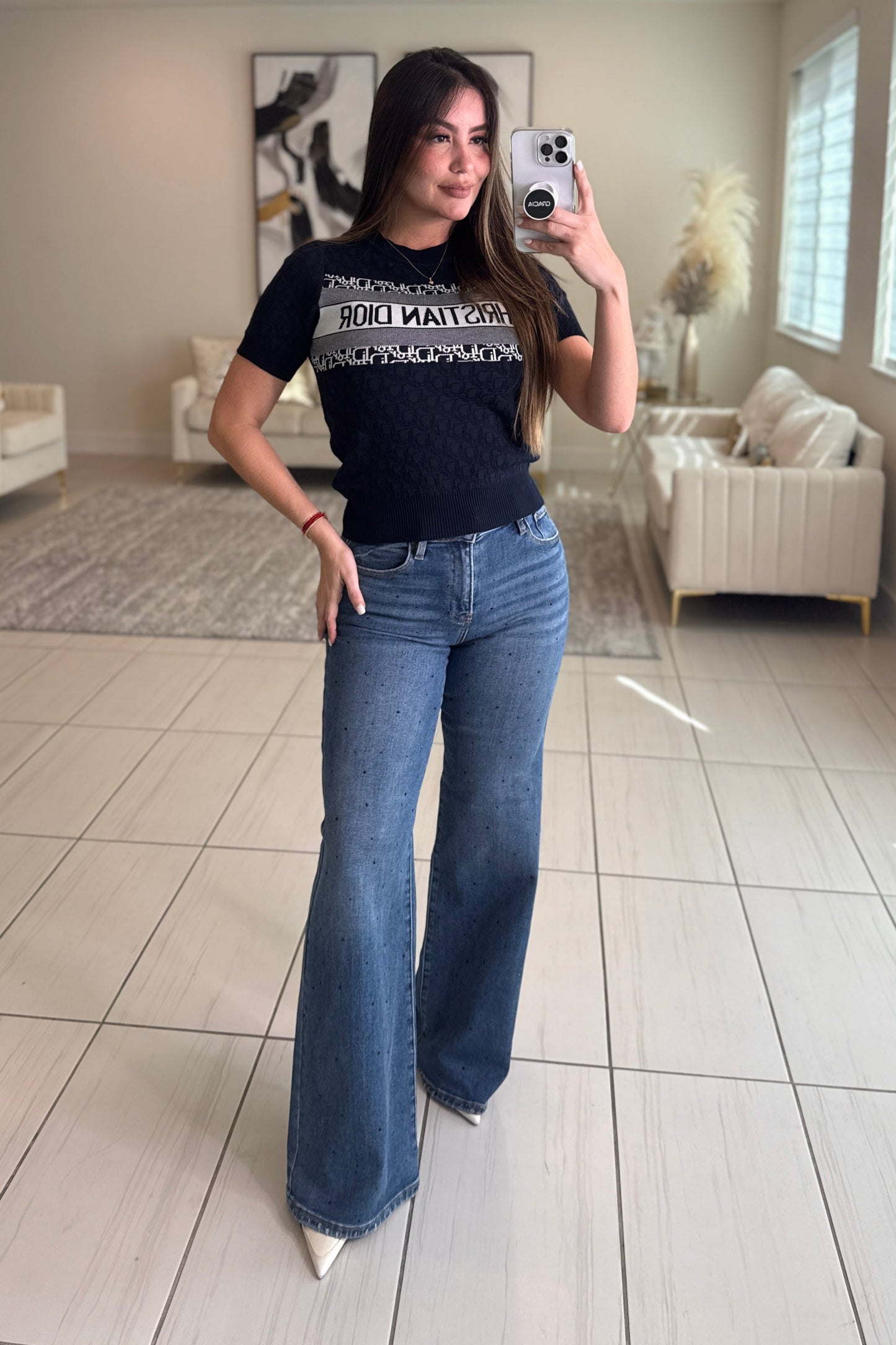 Maximalist Knit Navy Blue Top