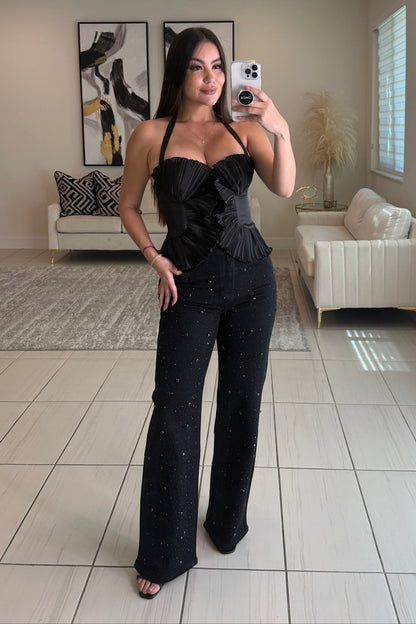 Brightness Rain Black Denim Pants