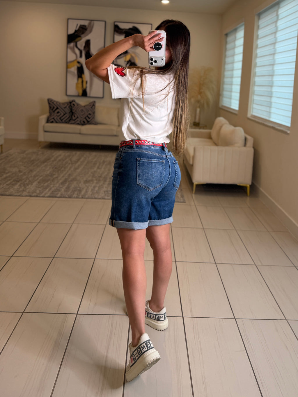 Frayed Blue Denim Bermuda Short