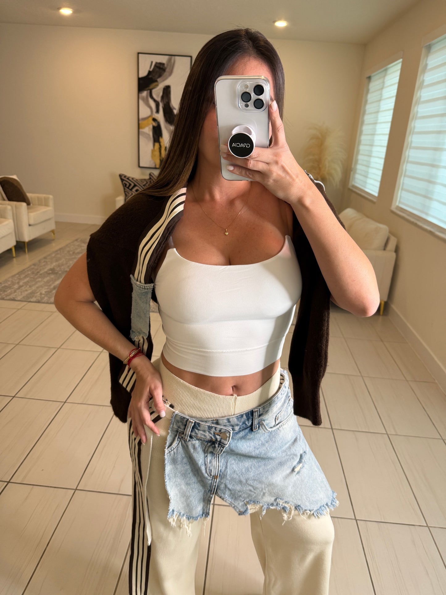 Elite Standard Knit Beige and Brown Pant Set