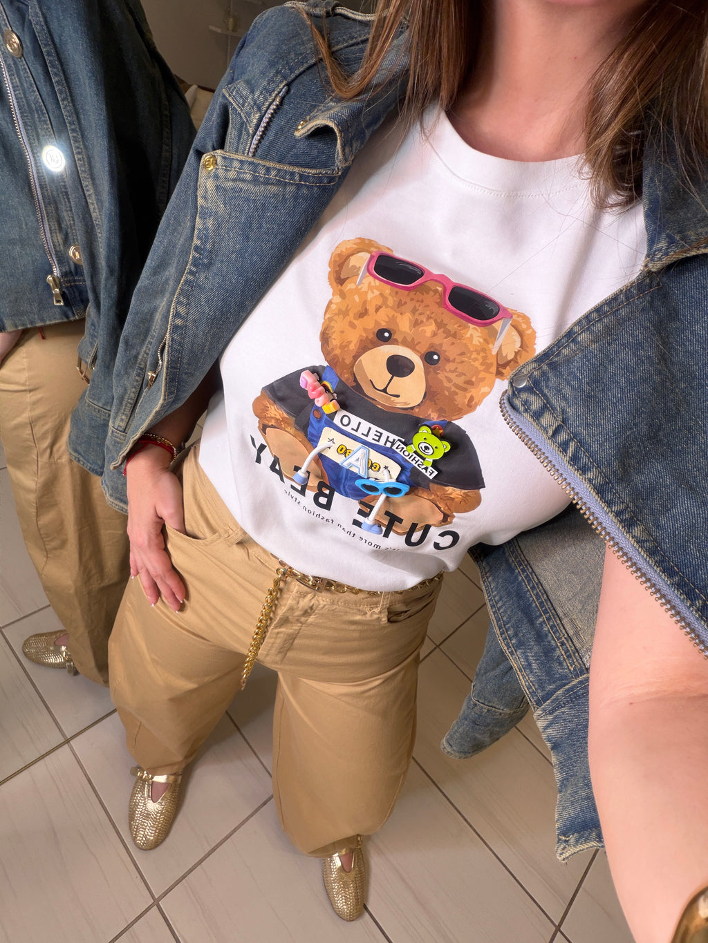Cutest Charming Bear White Tshirt
