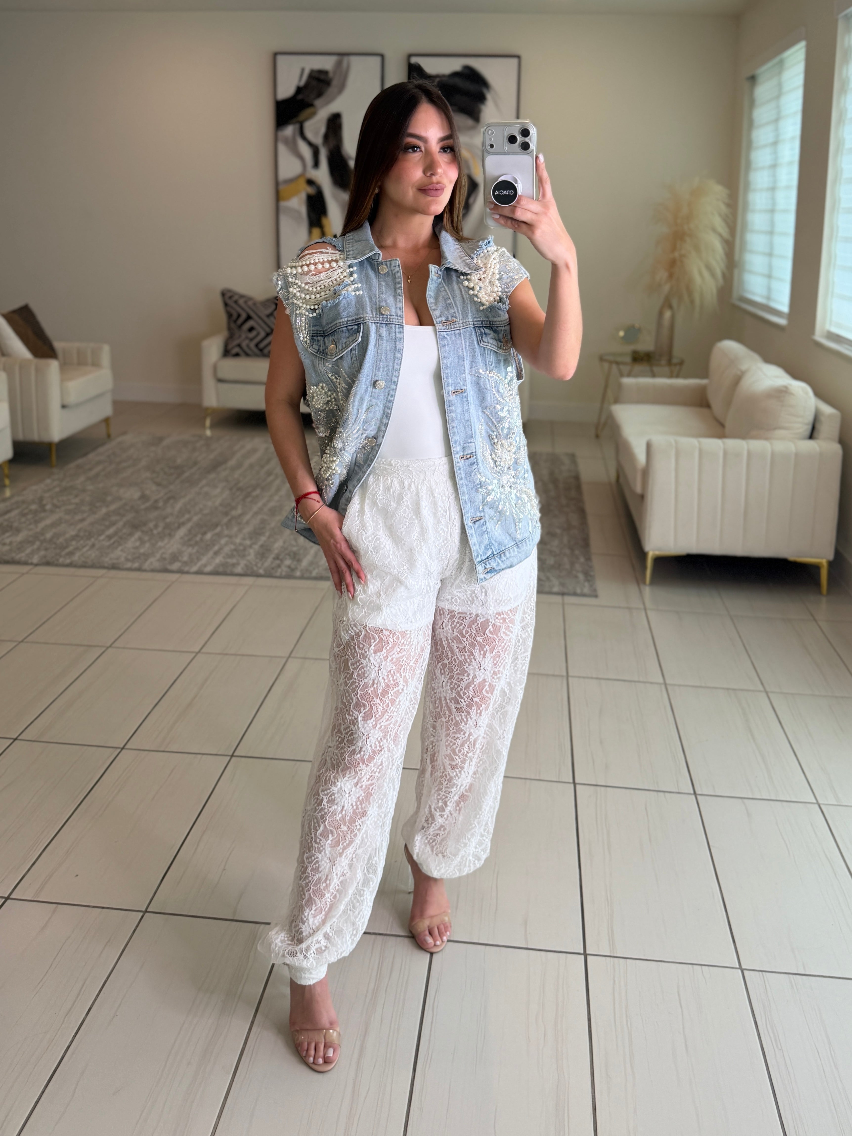 City Of Pearls Denim Jacket