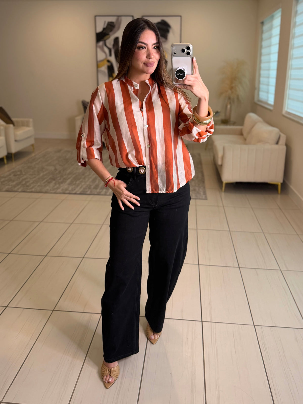 Siena Stripes Terracotta Shirt
