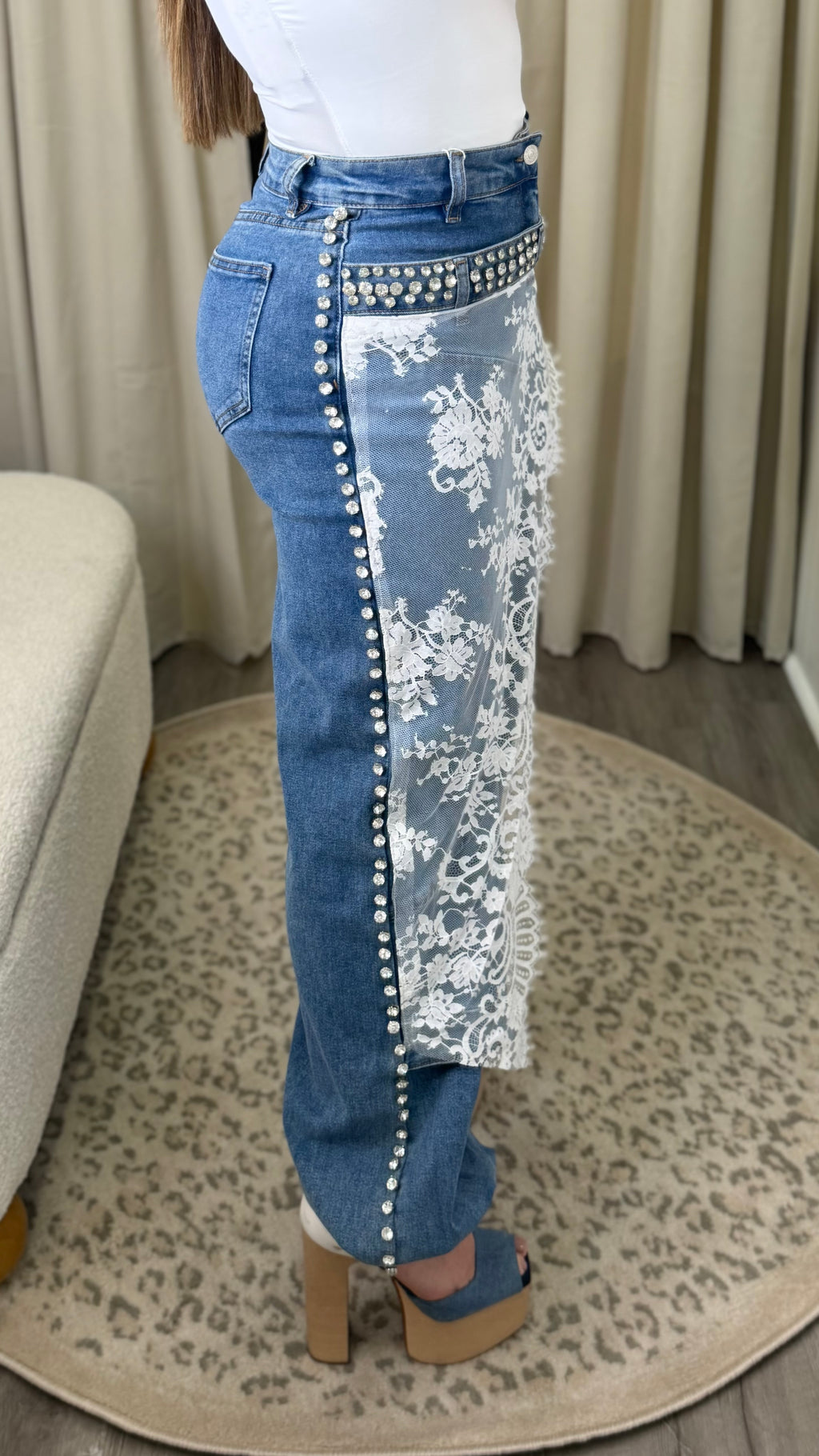 Lace Affair Asym Denim Pants