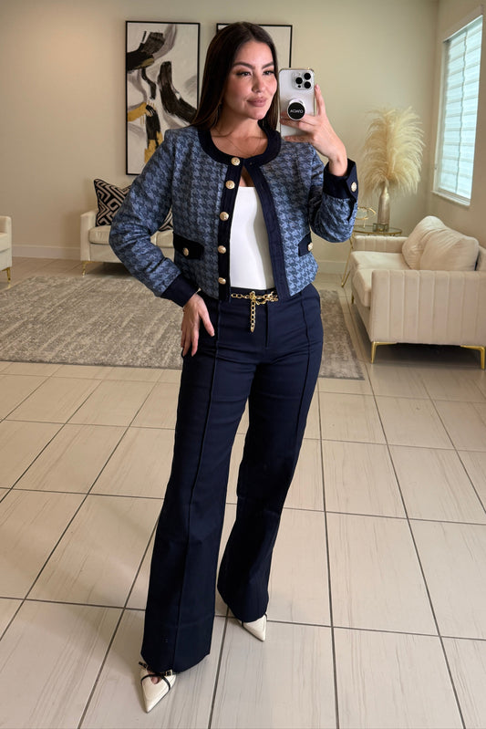 Executive Drama Blue Pant Set