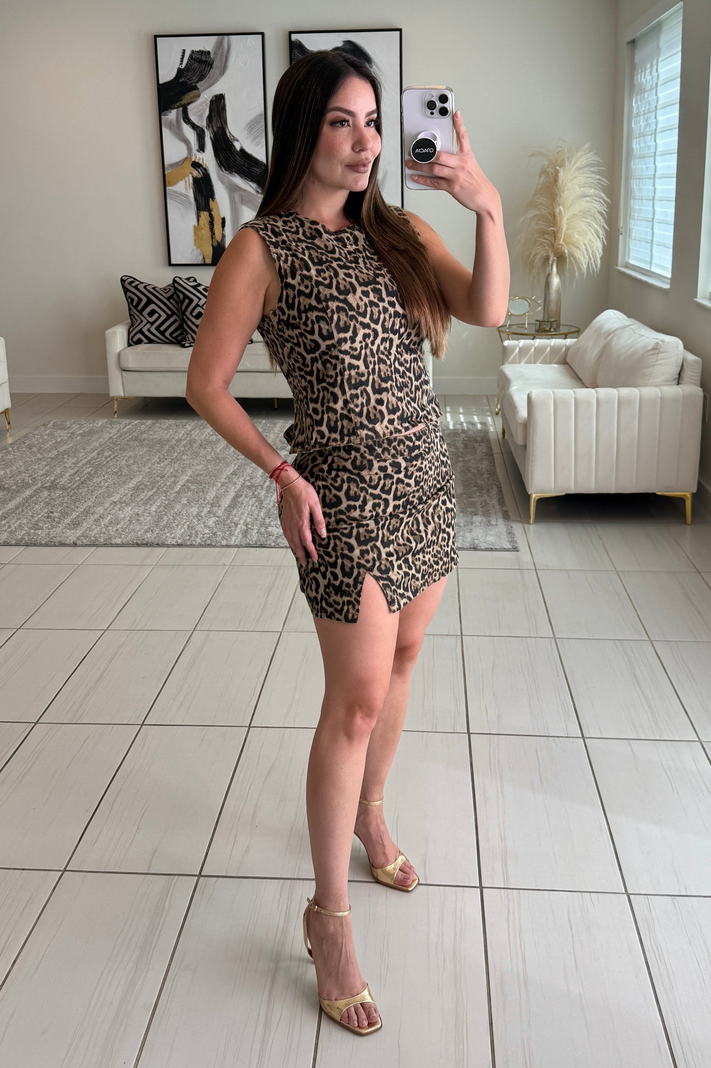 Fierce Streak Leopard Skort Set