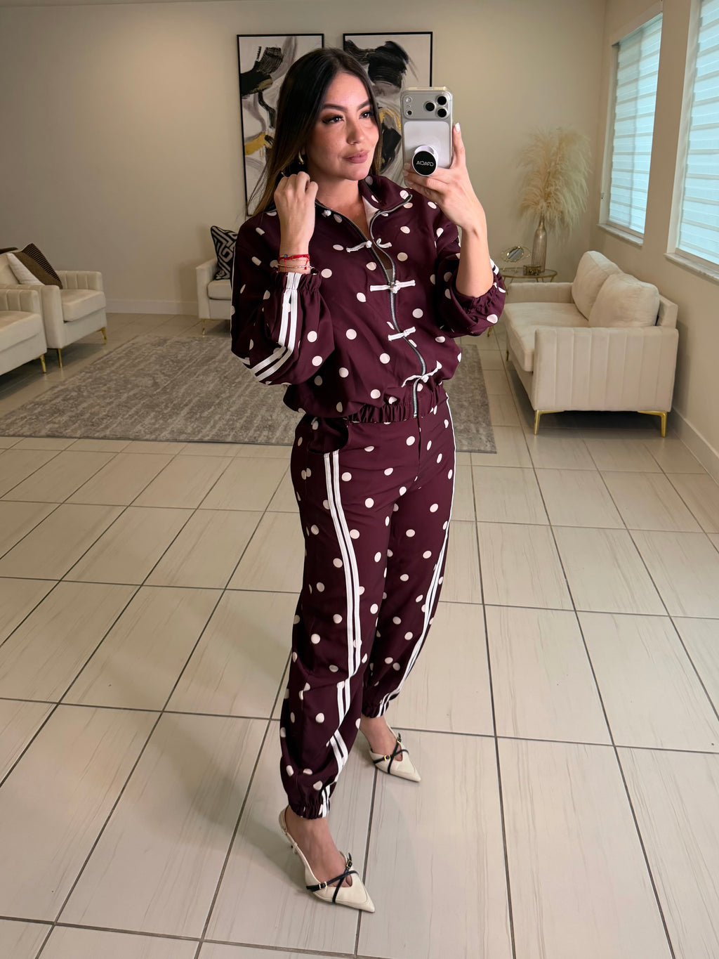 Oriental Polka Muse Burgundy Set