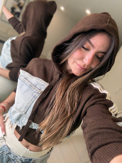 Elite Standard Knit Beige and Brown Pant Set