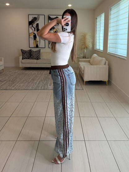 In Demand Brown Stripes Denim Pants