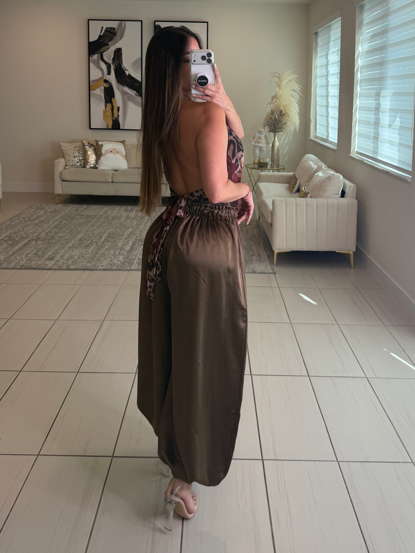 Mystic Rose Mesh Brown Top