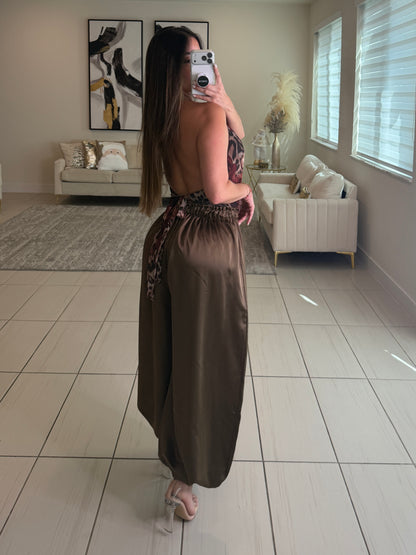 Mystic Rose Mesh Brown Top