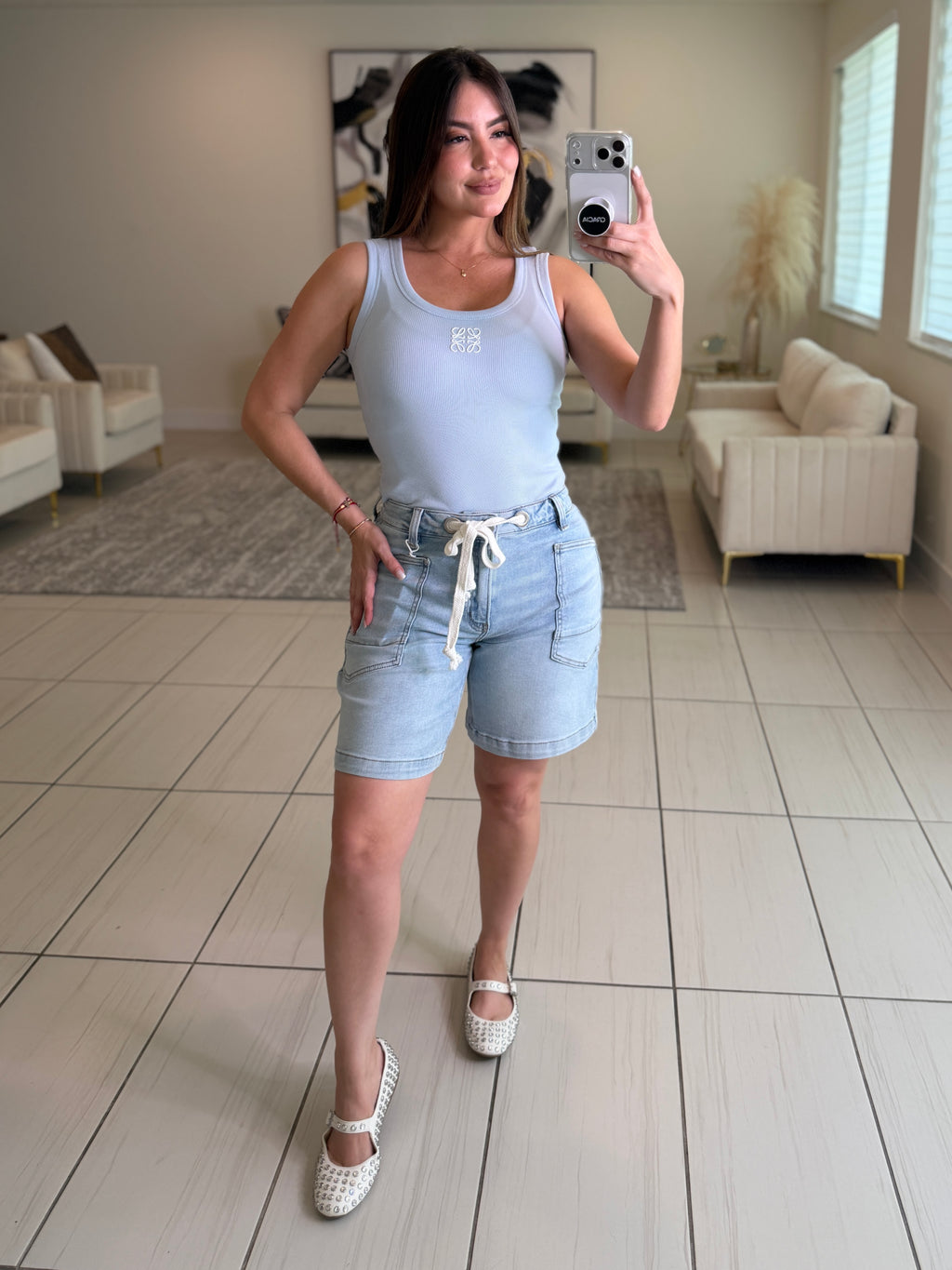 Divine Desire Denim Bermuda Shorts