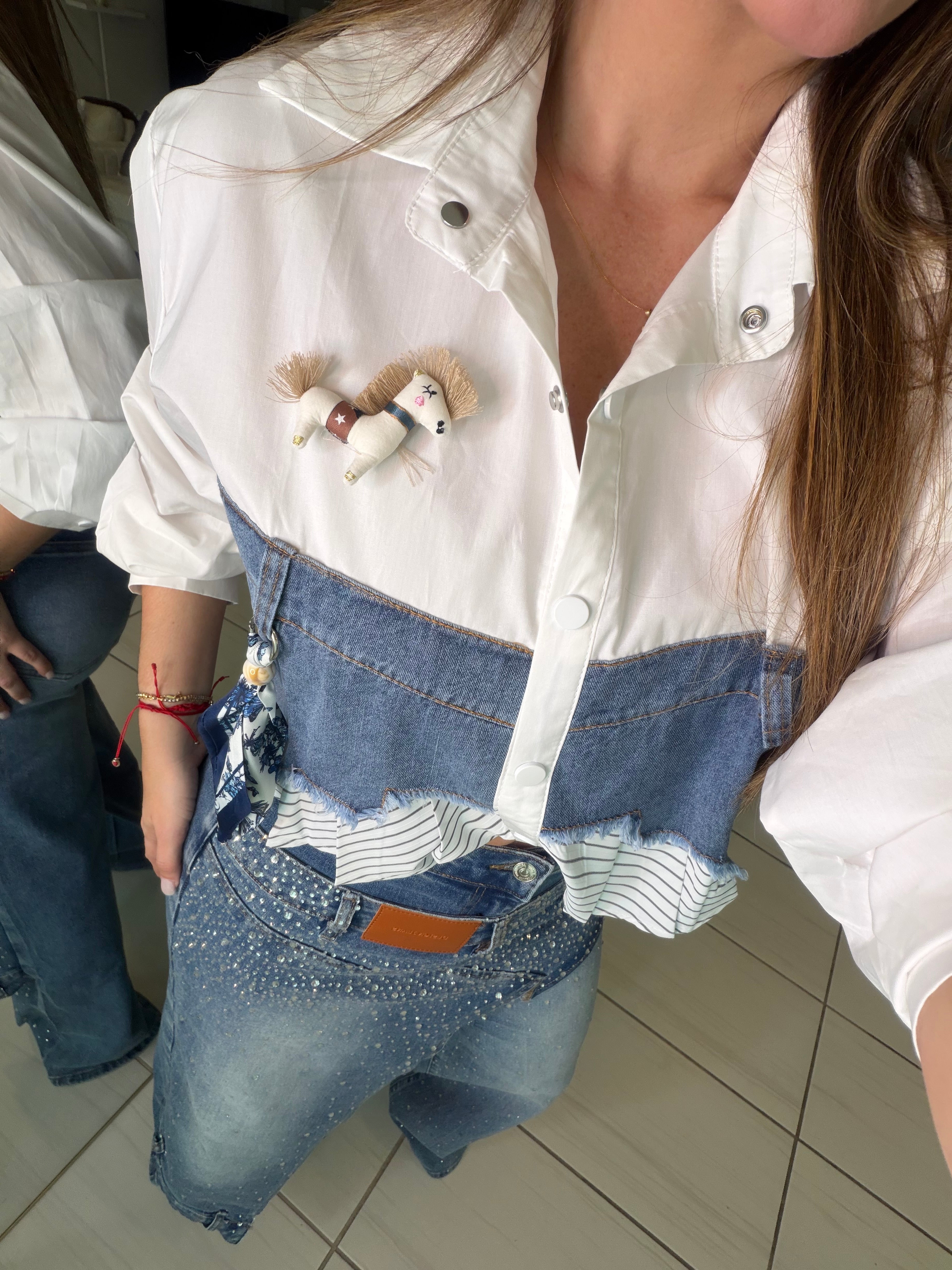 Crystal Asym Denim Pants