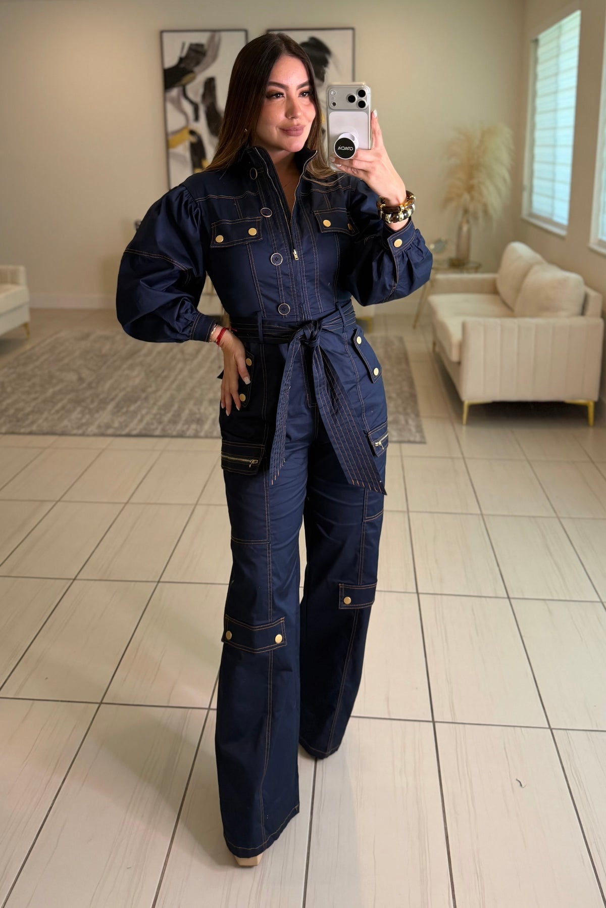 Secret Affair Navy Blue Jumpsuit