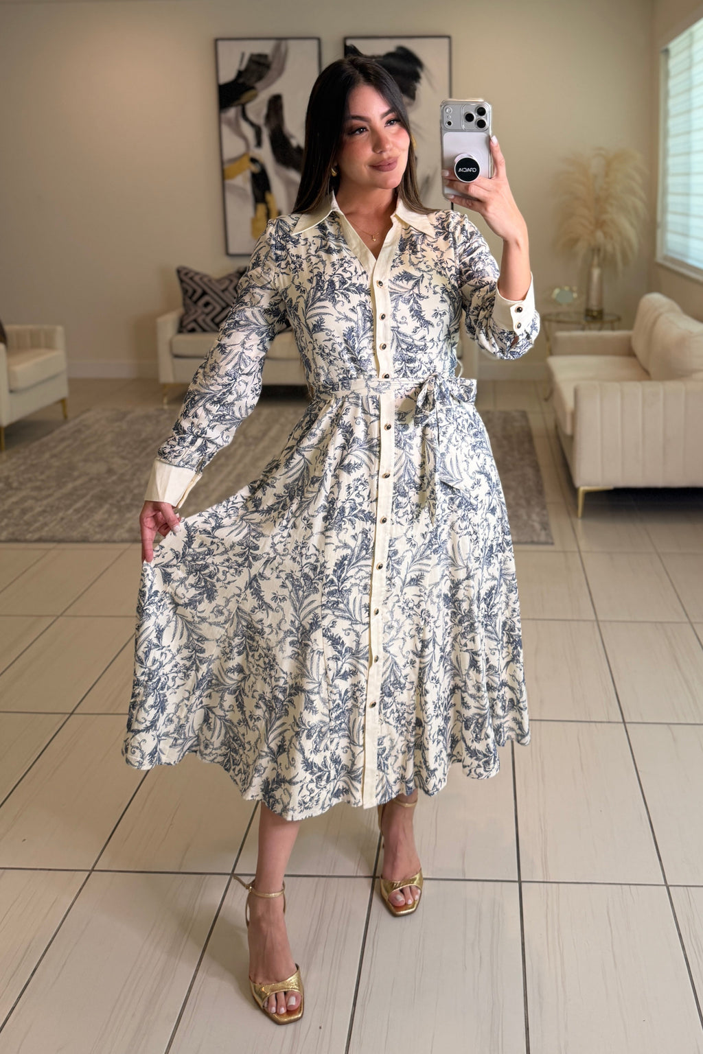 Power Stance Beige Maxi Dress