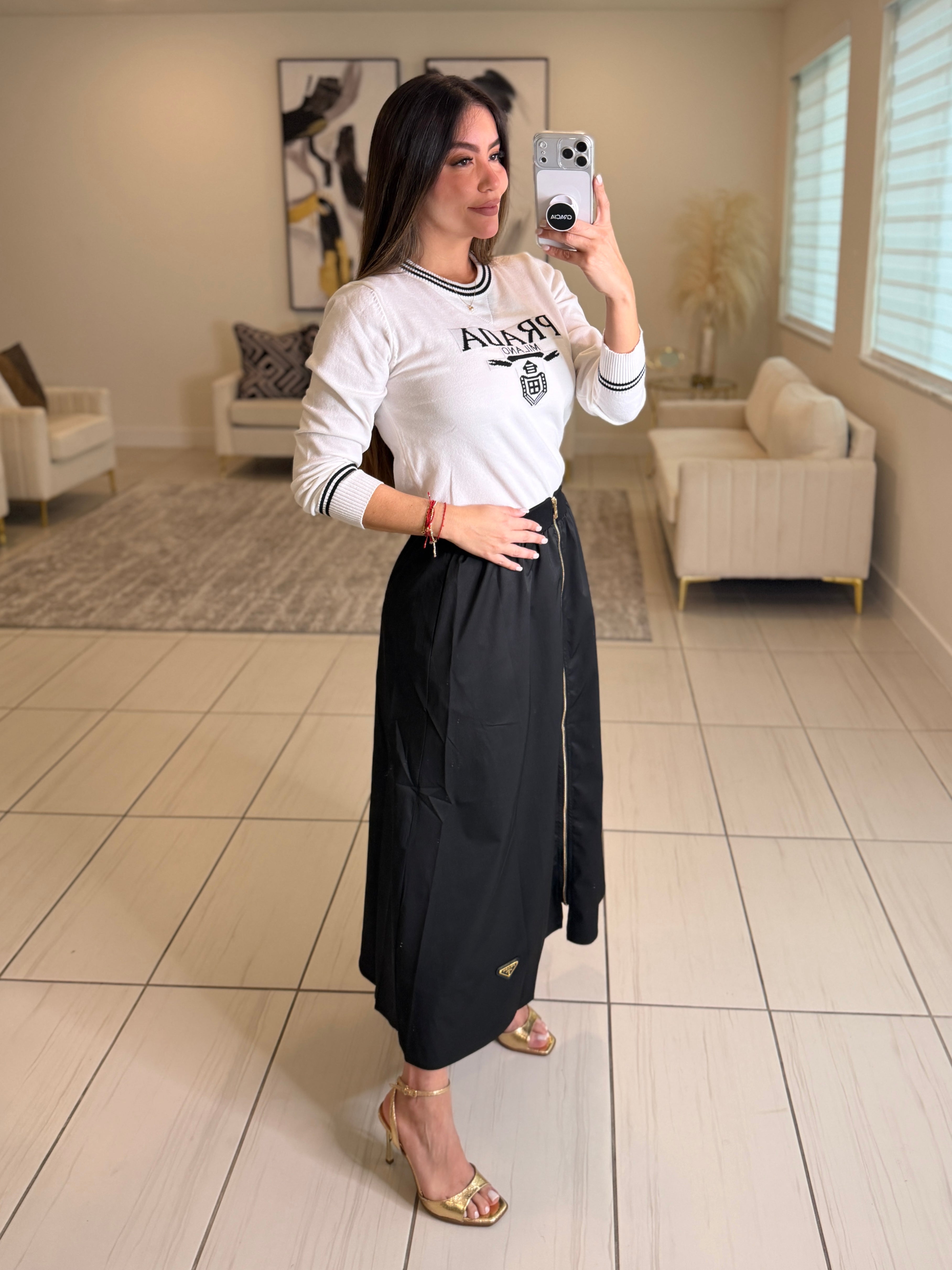 Iconic Warm Knit White Sweater