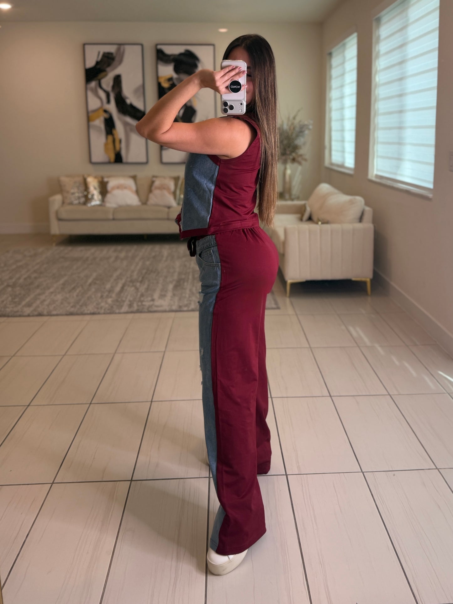 Iconic Wine and Denim Contrast Set