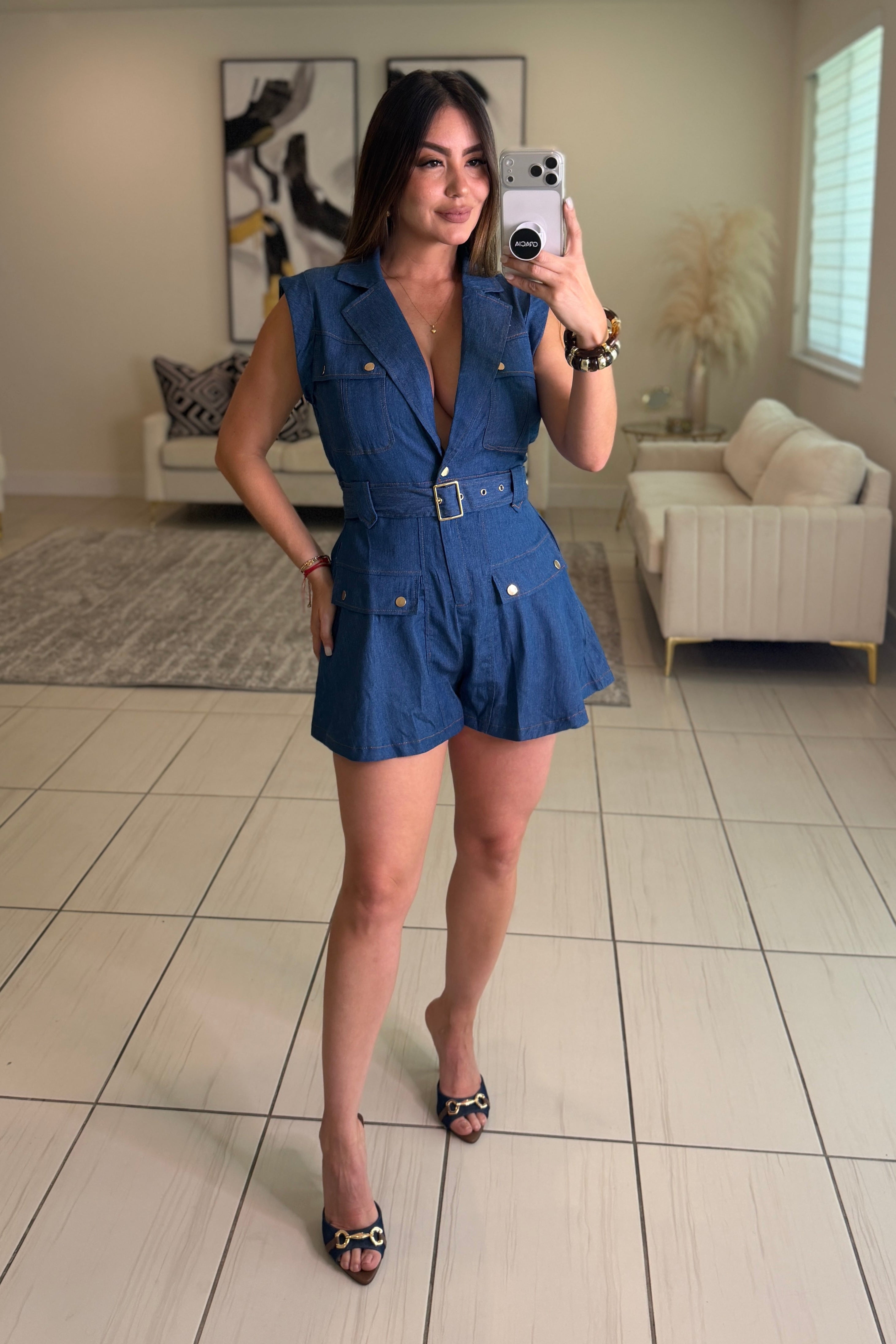 Soft Temptation Denim Romper