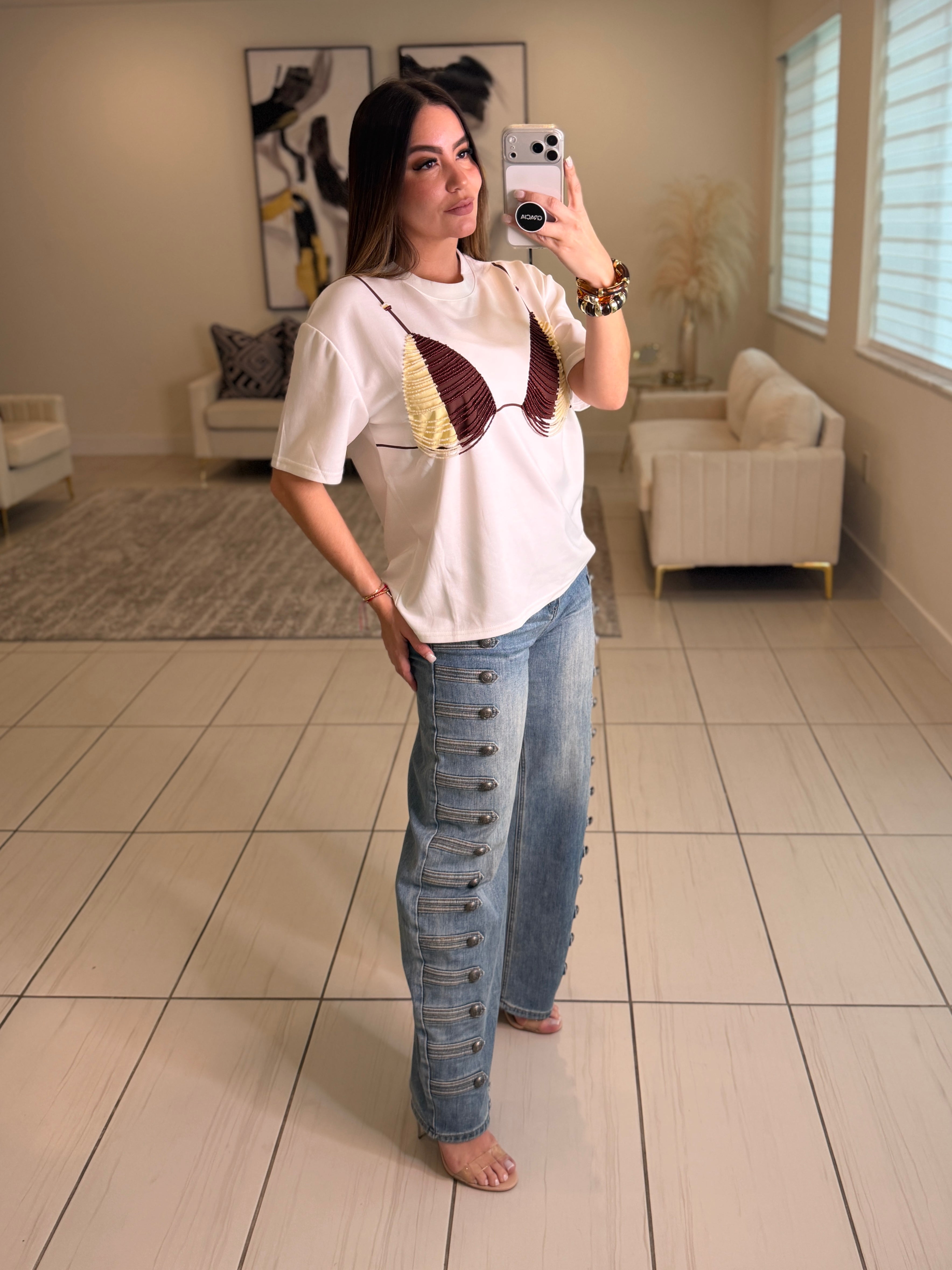 Embellished White Tshirt